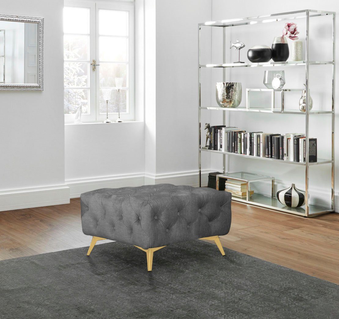 Leonique Hocker Glynis luxueuze capitonnage, moderne chesterfield look, kleur van de poten ter keuze