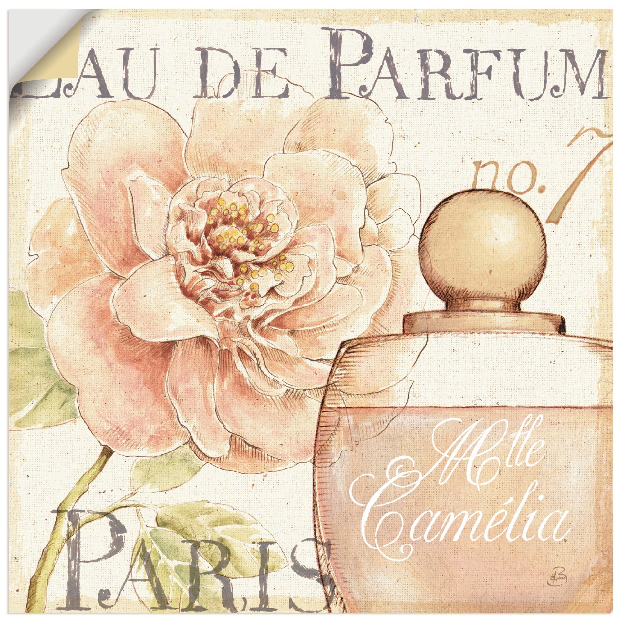 Artland Artprint Bloemen en parfum II in vele afmetingen & productsoorten -artprint op linnen, poster, muursticker / wandfolie ook geschikt voor de badkamer (1 stuk)