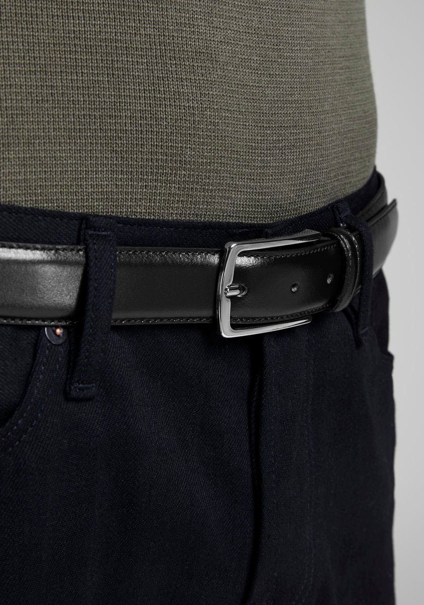 Jack & Jones Leren riem Klassieke herenriem, iets gebombeerd