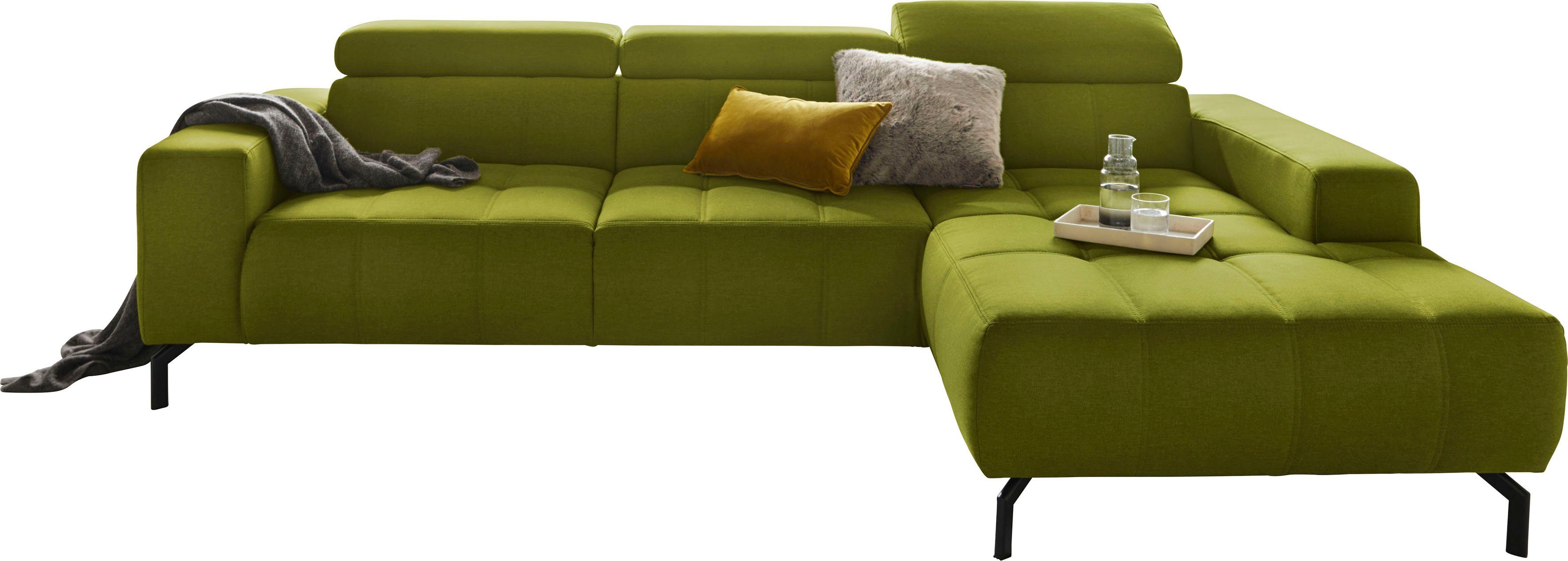 DOMO collection Hoekbank Cunelli mooie zitnaden als designelement, stevige zitcomfort, L-vorm
