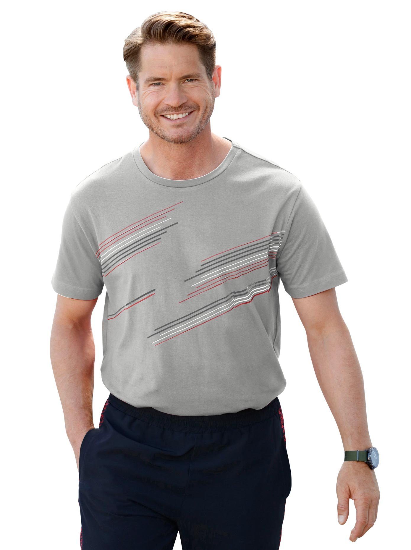 Classic Shirt met ronde hals Vrijetijdsshirt (1-delig)