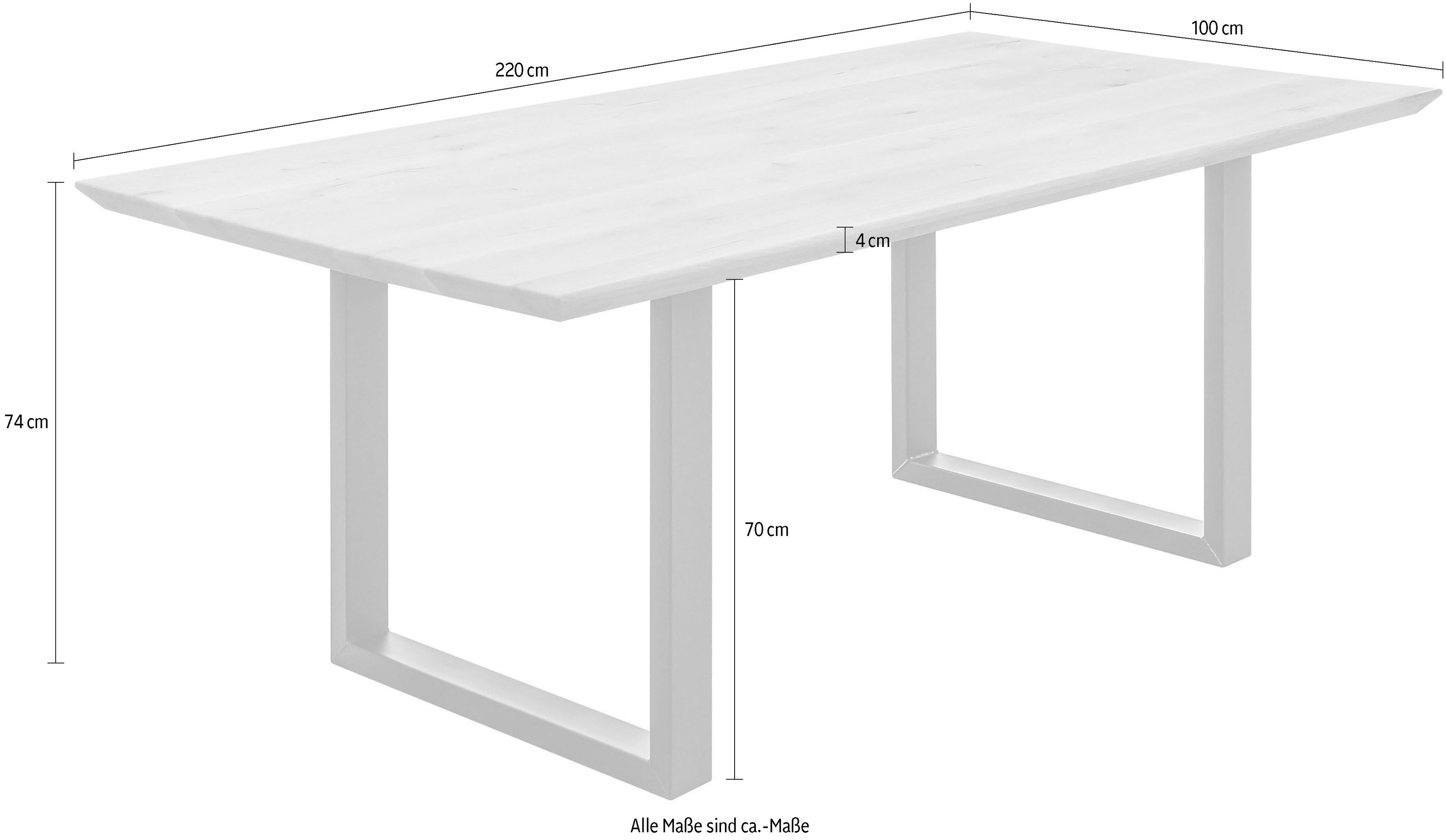Stolkom Eettafel Bennet Eik massief hout, tafel met Zwitserse rand