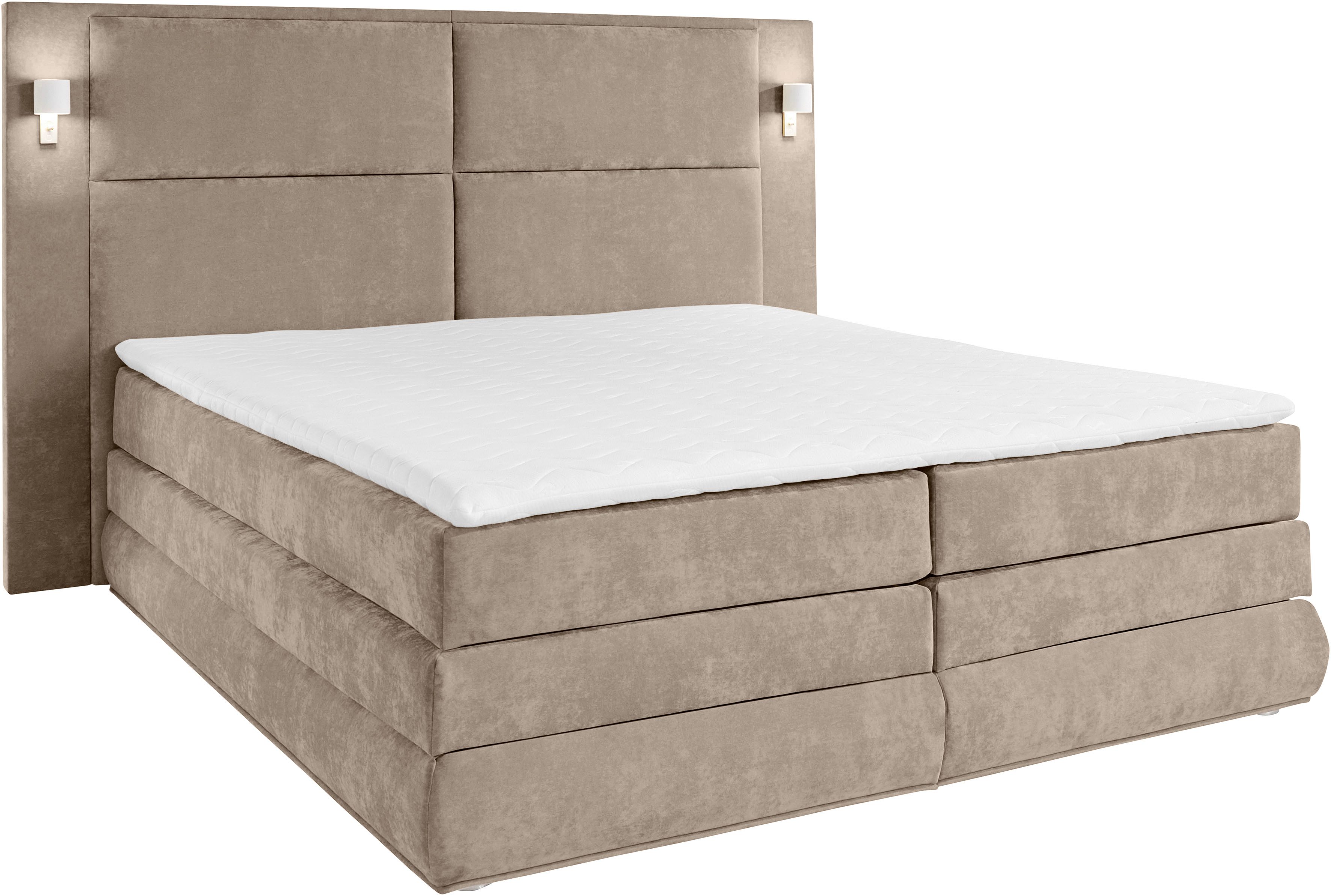 COLLECTION AB Boxspring Copenhagen inclusief bedkist, topmatras, naar keuze met ledverlichting