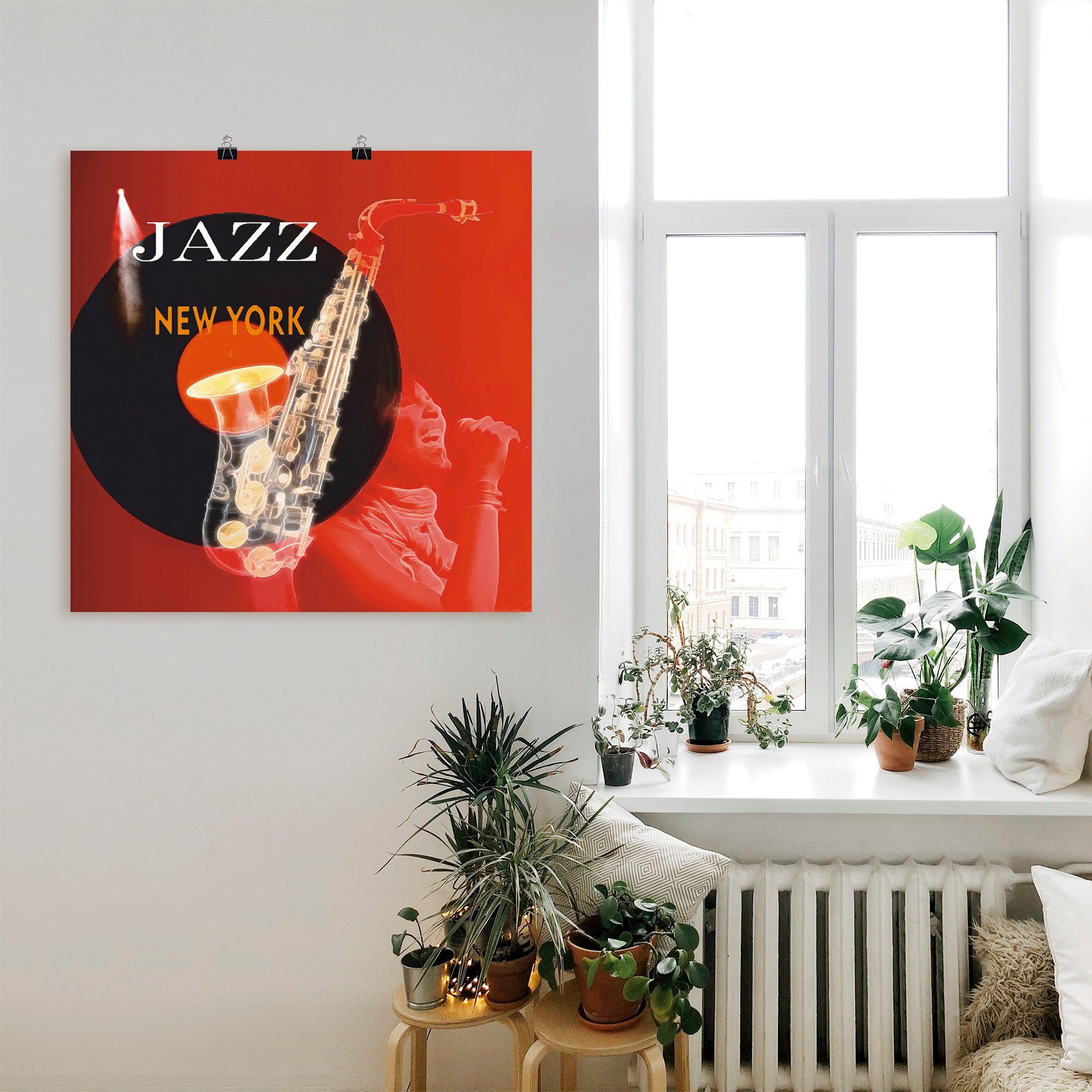 Artland Artprint Muziek abstracte collage als artprint op linnen, poster in verschillende formaten maten