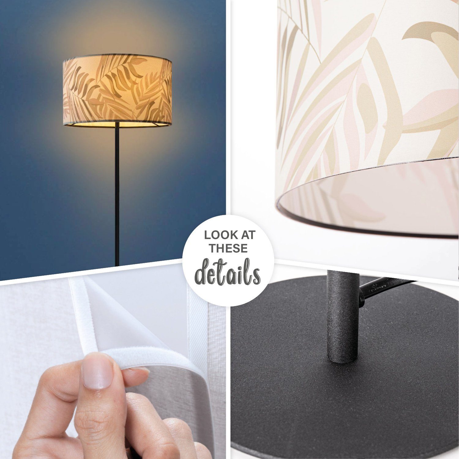 Paco Home Staande lamp Kuba 126 Lamp leeslamp kinderkamer decor woonkamer kantoor lampenkap palm