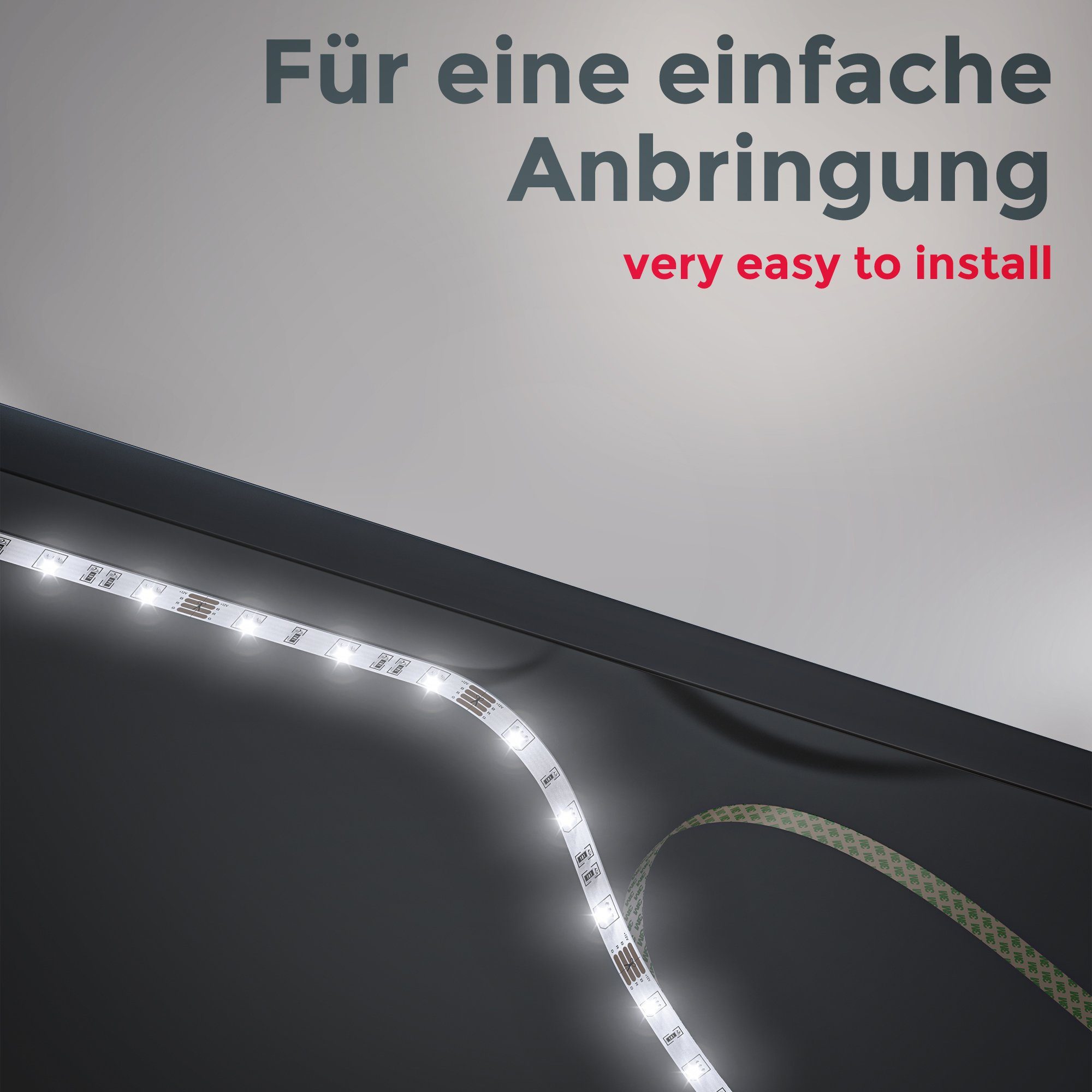 B.K.Licht Led-strip LED strip 3m, RGB, afstandsbediening, zelfklevend, kleurverandering, inkortbaar
