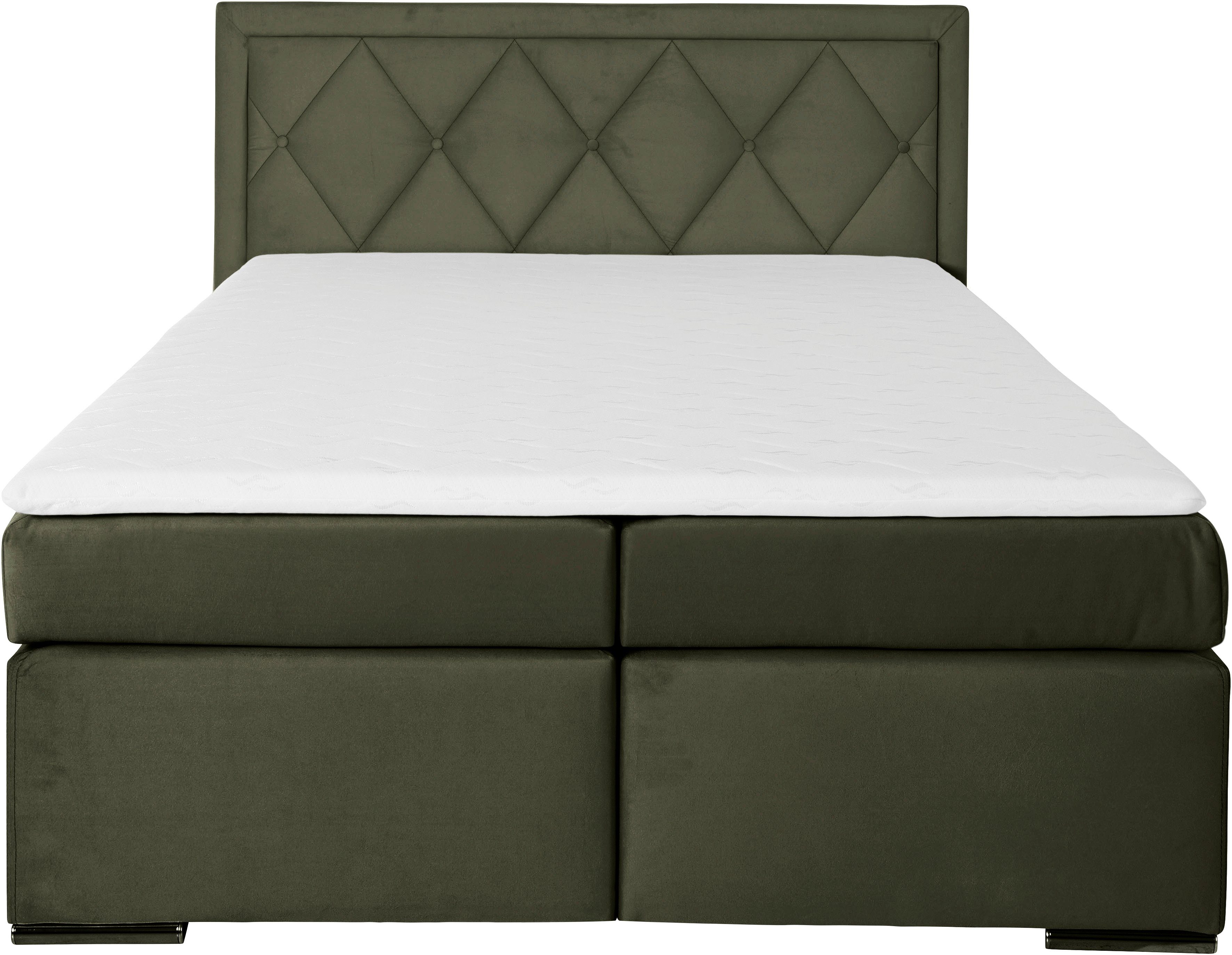 Leonique Boxspring Alfie, bestseller, optioneel met bedlade met capitonnage in het hoofdbord, h2, h3 en h4 ter keuze