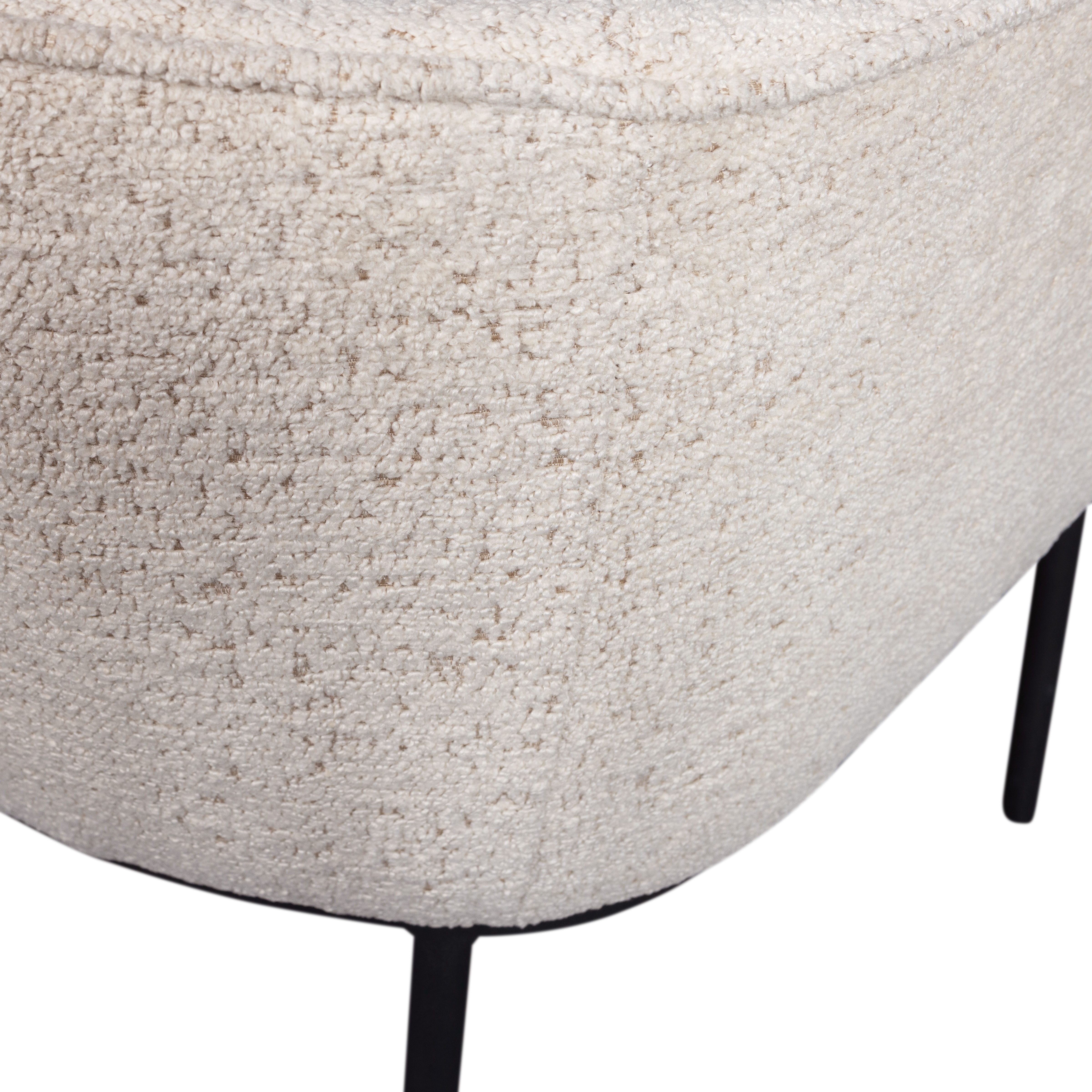 WOOOD Eetkamerstoel Leon met bouclé-stof, 4-poots onderstel, h 77 cm x b 61 cm