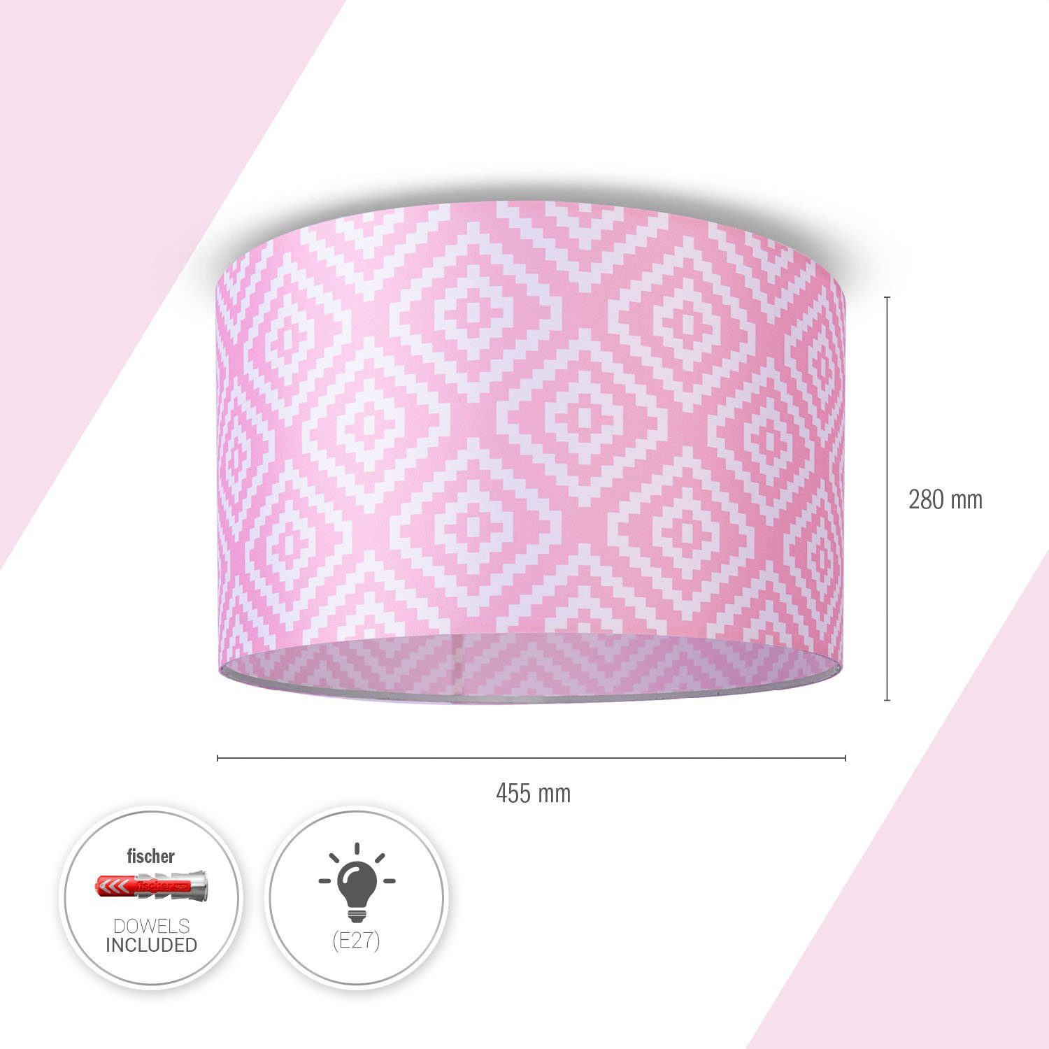 Paco Home Plafondlamp Hugo Stella Stoff lampenkap vintage woonkamerlamp rond retro ontwerp textiel