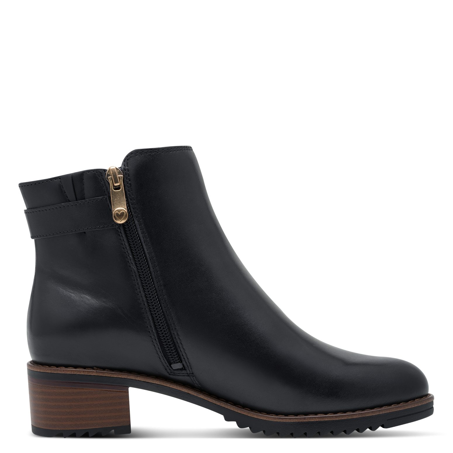 Marco Tozzi Laarsjes , blokhak, business schoen met praktische binnenritssluiting