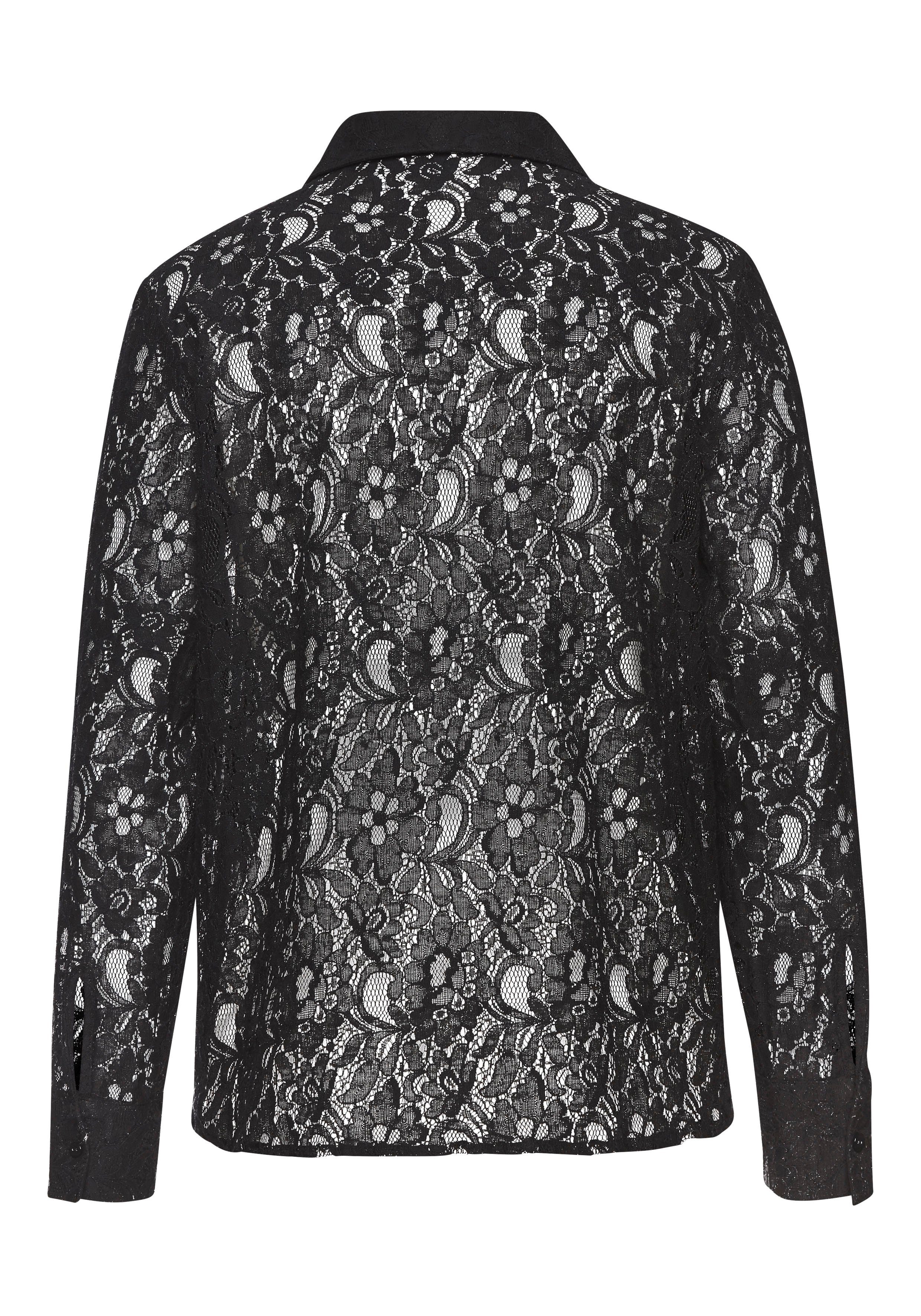 Lascana Kanten blouse met overhemdkraag kanten blouse transparante blouse feestelijk