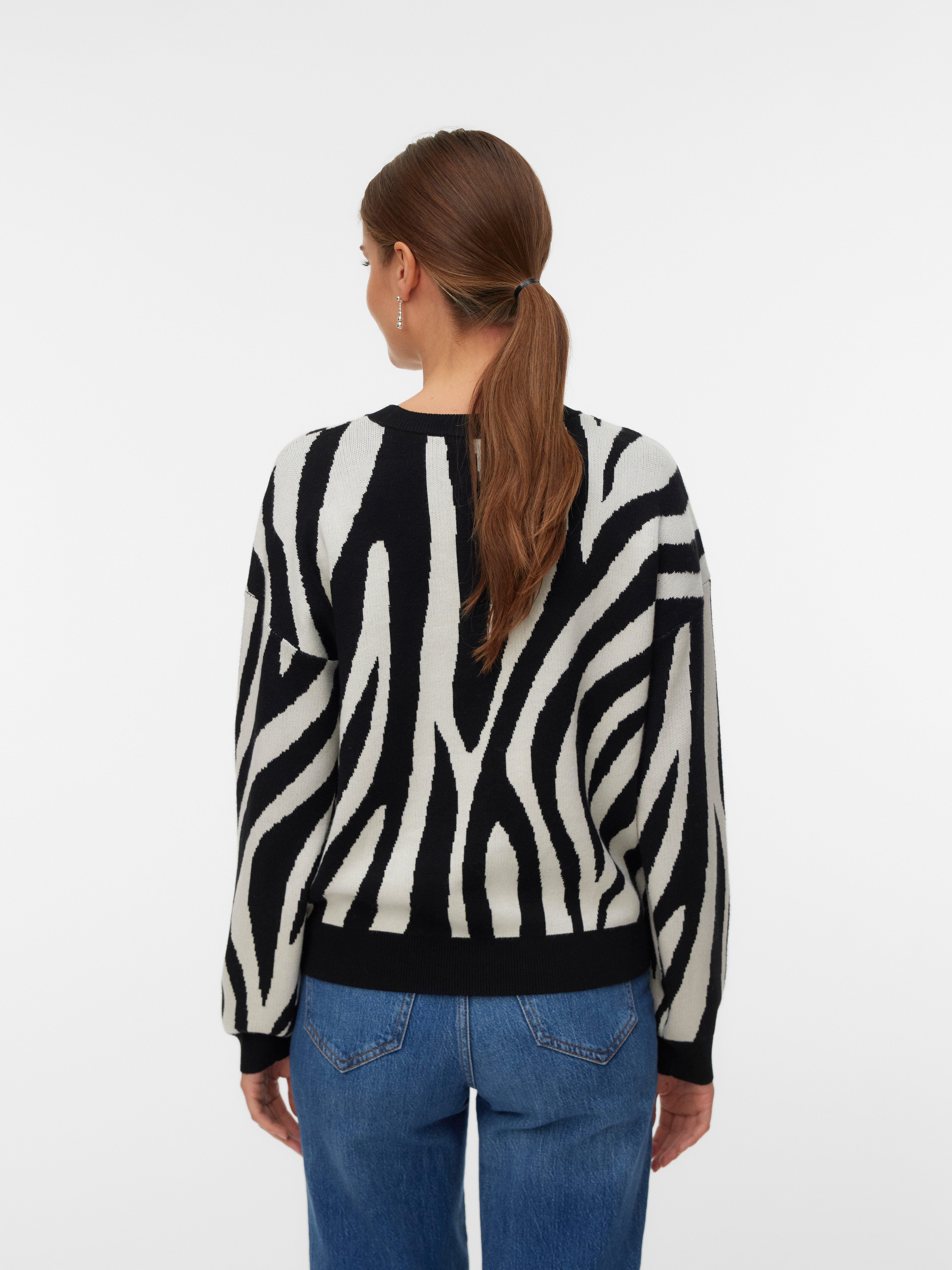 Vero Moda Gebreide trui VMSILJEANIMAL LS O-NCK PULLOVER GA NOOS