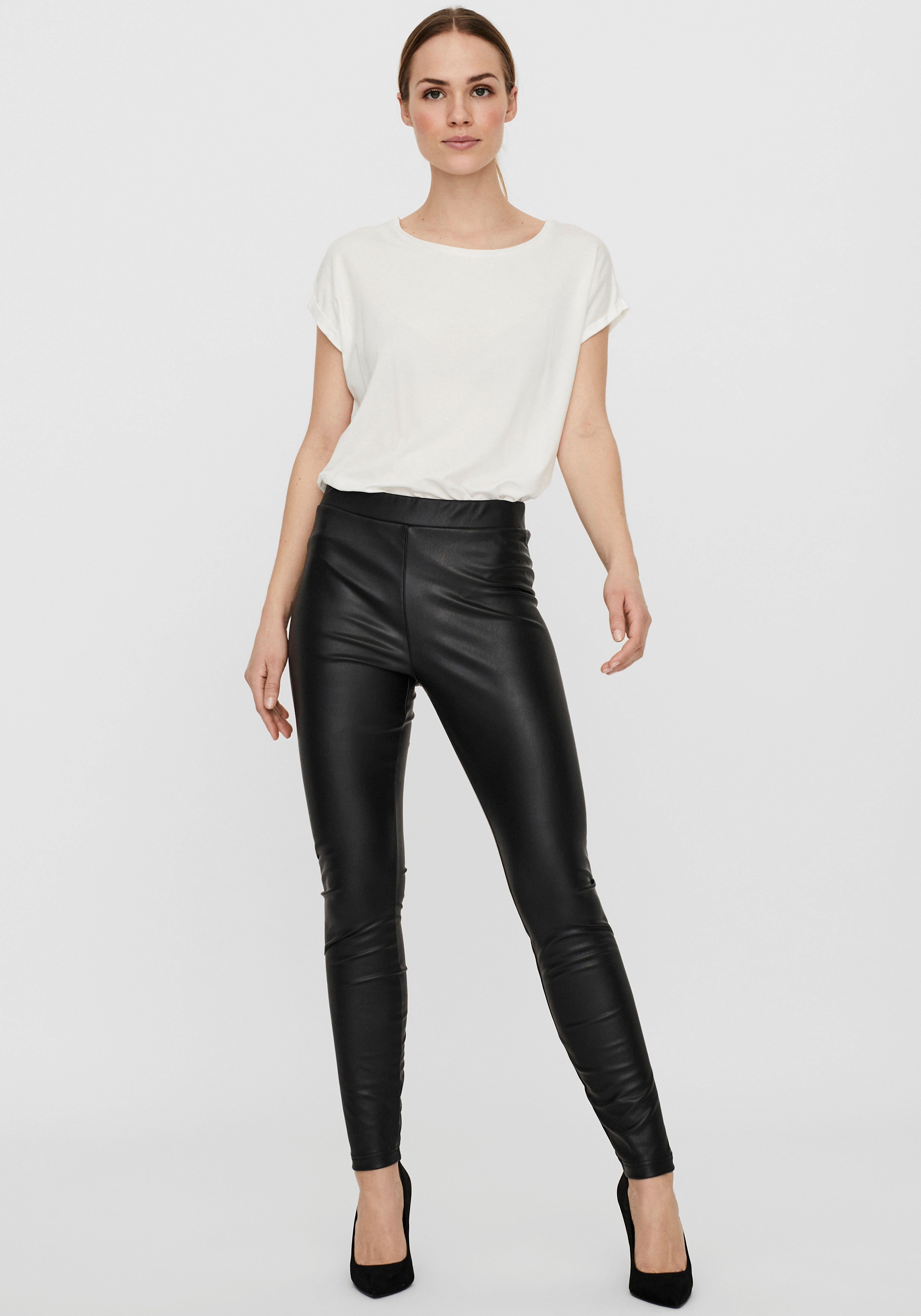 Vero Moda Imitatieleren broek VMGAYA MR PL LEGGING