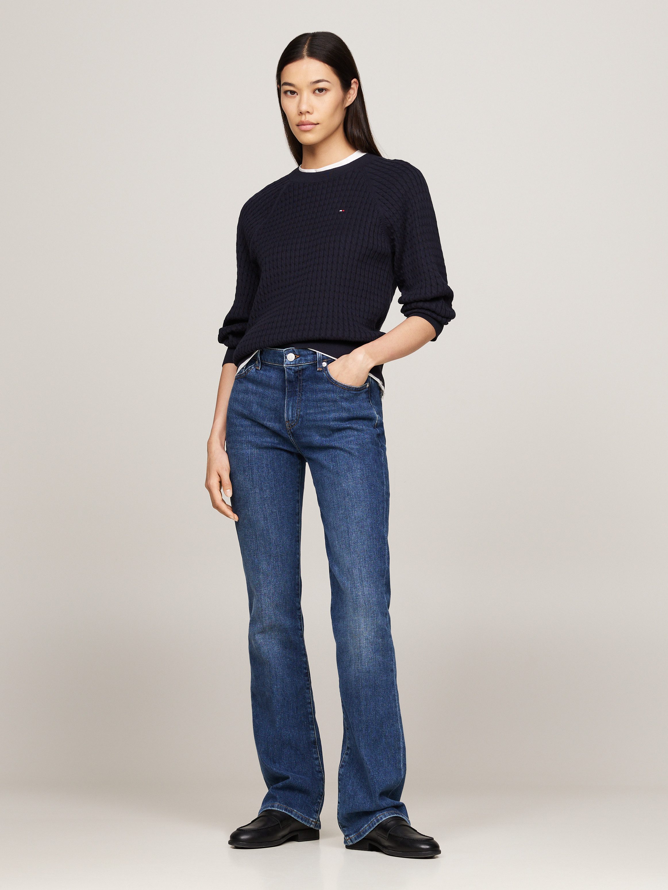 Tommy Hilfiger Trui met ronde hals CO CABLE C-NK SWEATER