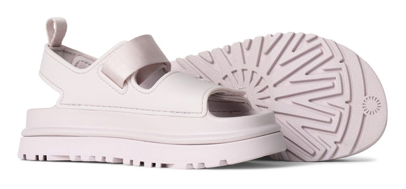 UGG Badslippers K GOLDENGLOW , zomerschoen, badschoen, plateauhak, met klittenbandsluiting