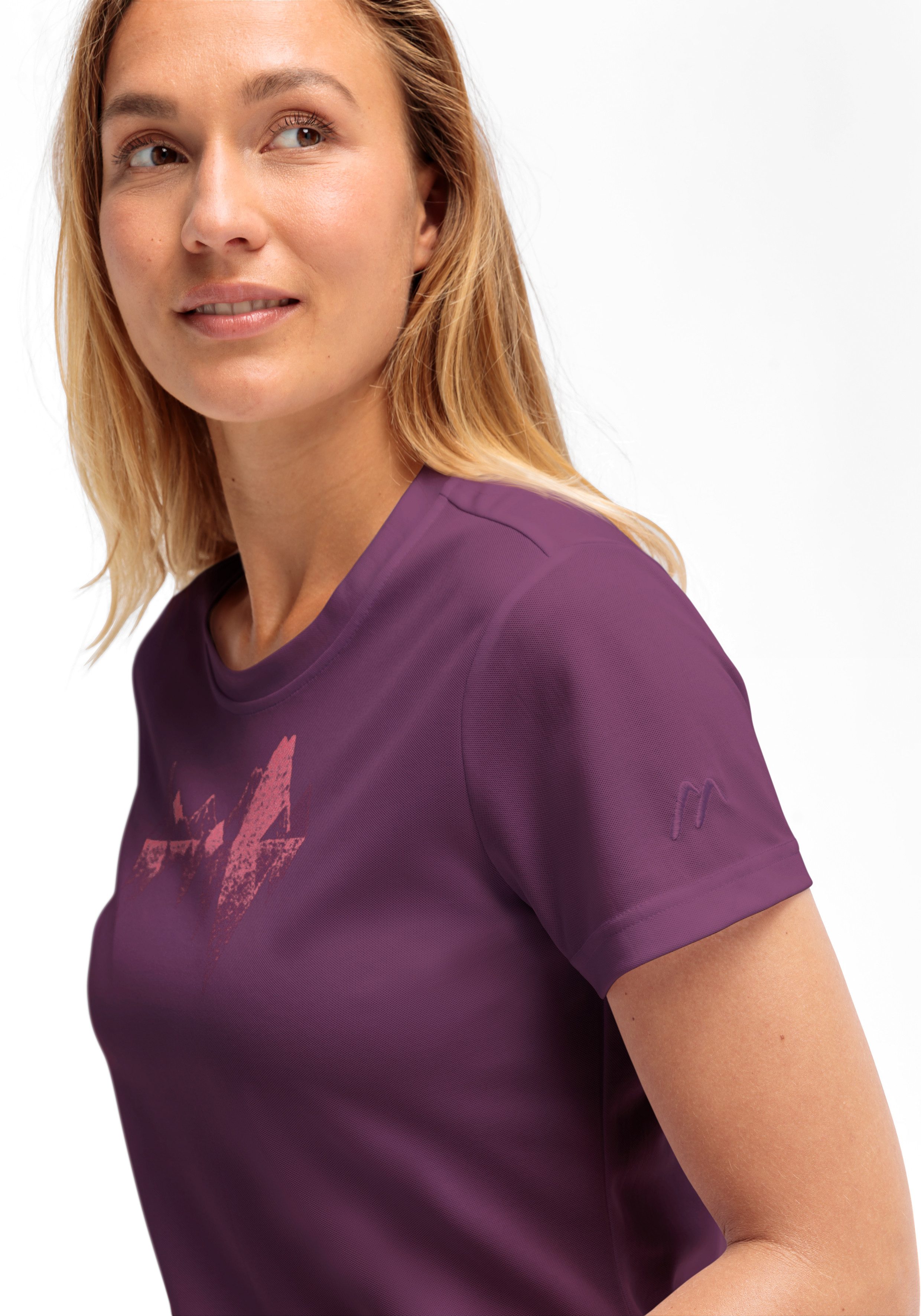 Maier Sports T-shirt Tilia Pique W Dames functioneel shirt, vrijetijdsshirt met print