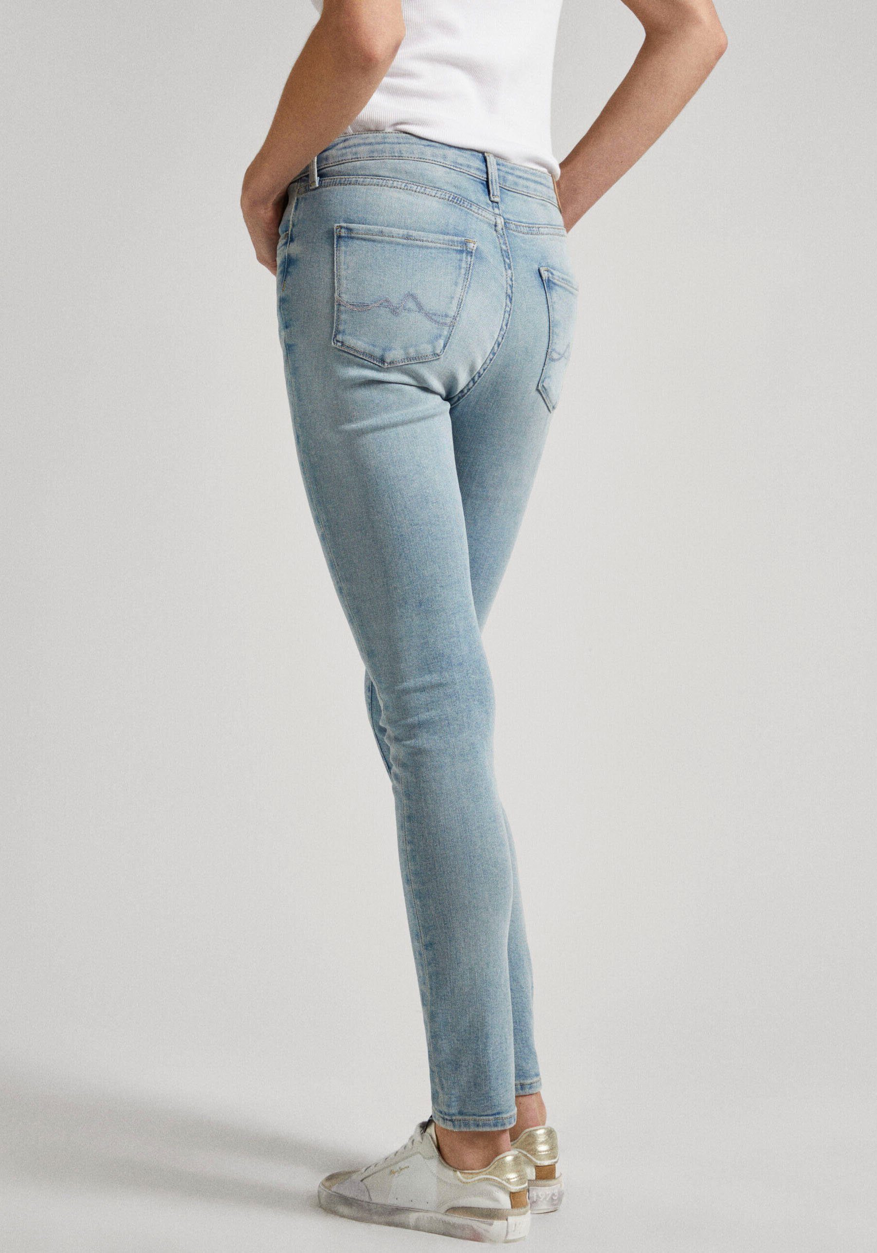 Pepe Jeans Skinny fit jeans in gebruikte look