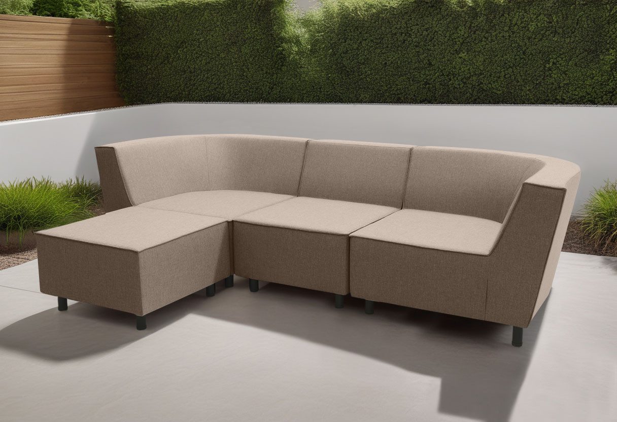 DOMO collection Sofaelement Sonna, individueel samen te stellen Enkele elementen voor terras, tuin en balkon, speciaal voor buiten bruin, modulaire