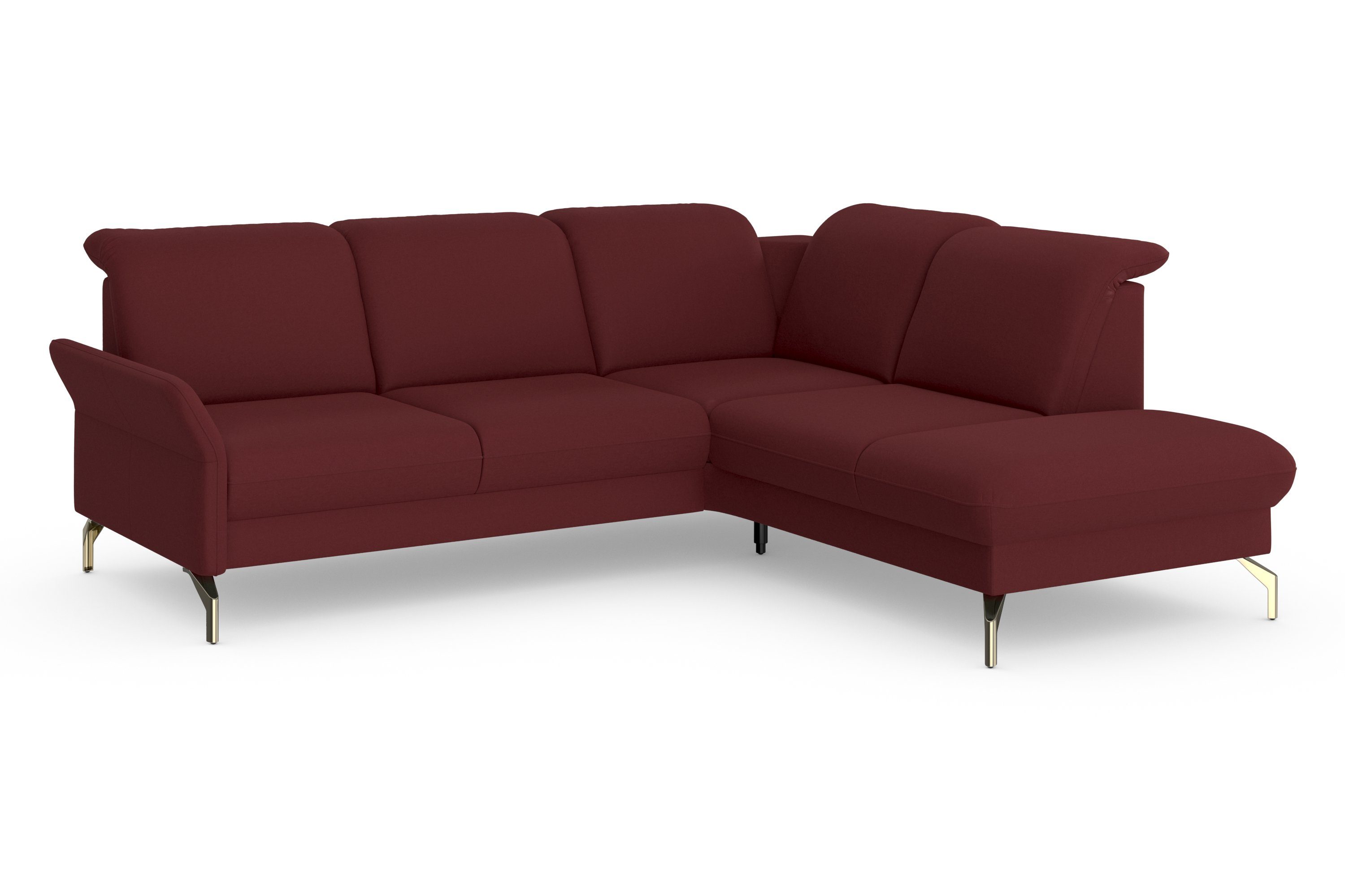 sit&more Hoekbank Fashion L-vorm naar keuze met verstelbare hoofdsteun, uittrekzitting, motorisch, nikkel poten