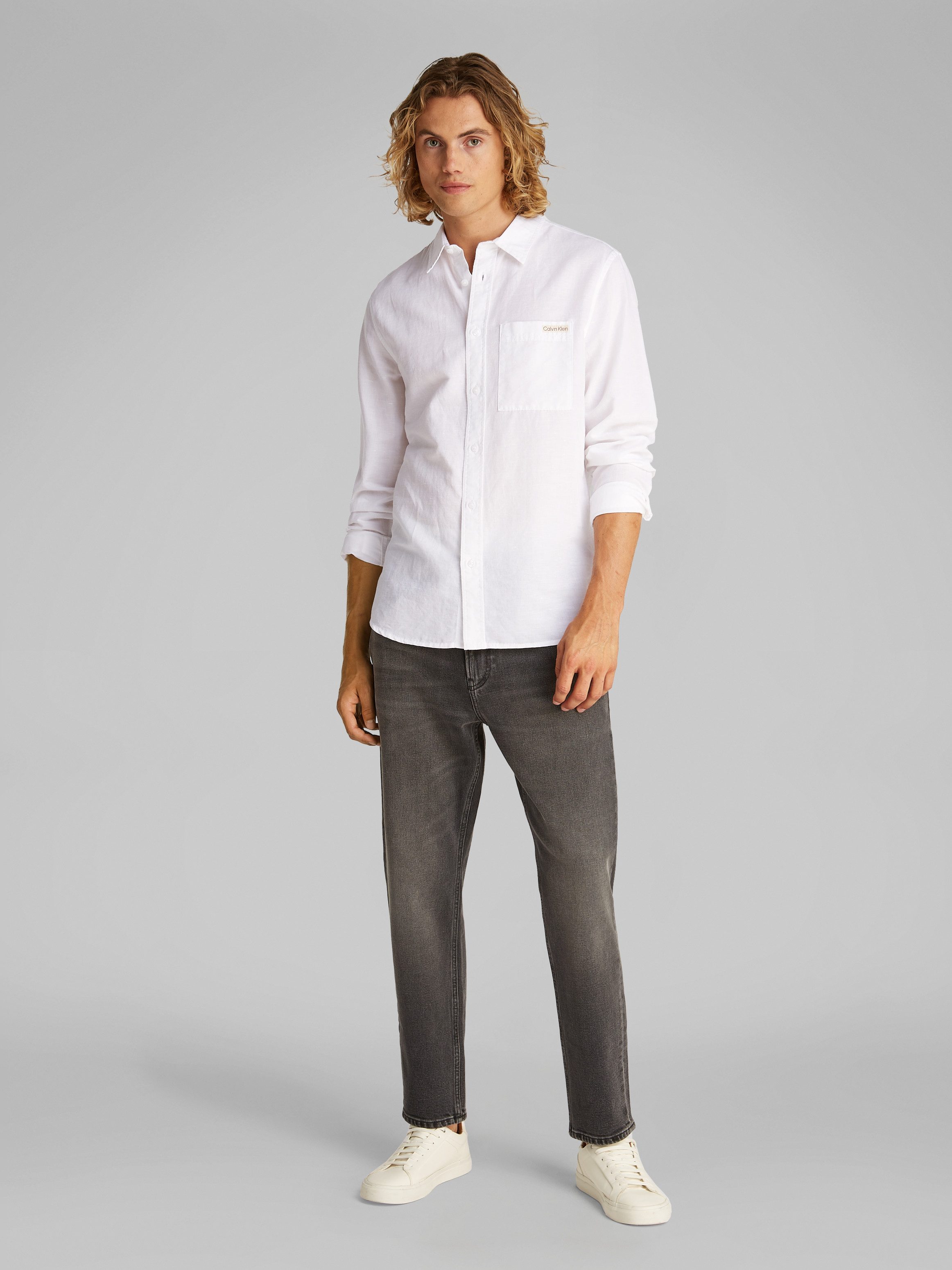 Calvin Klein Linnen overhemd LINEN COTTON SHIRT