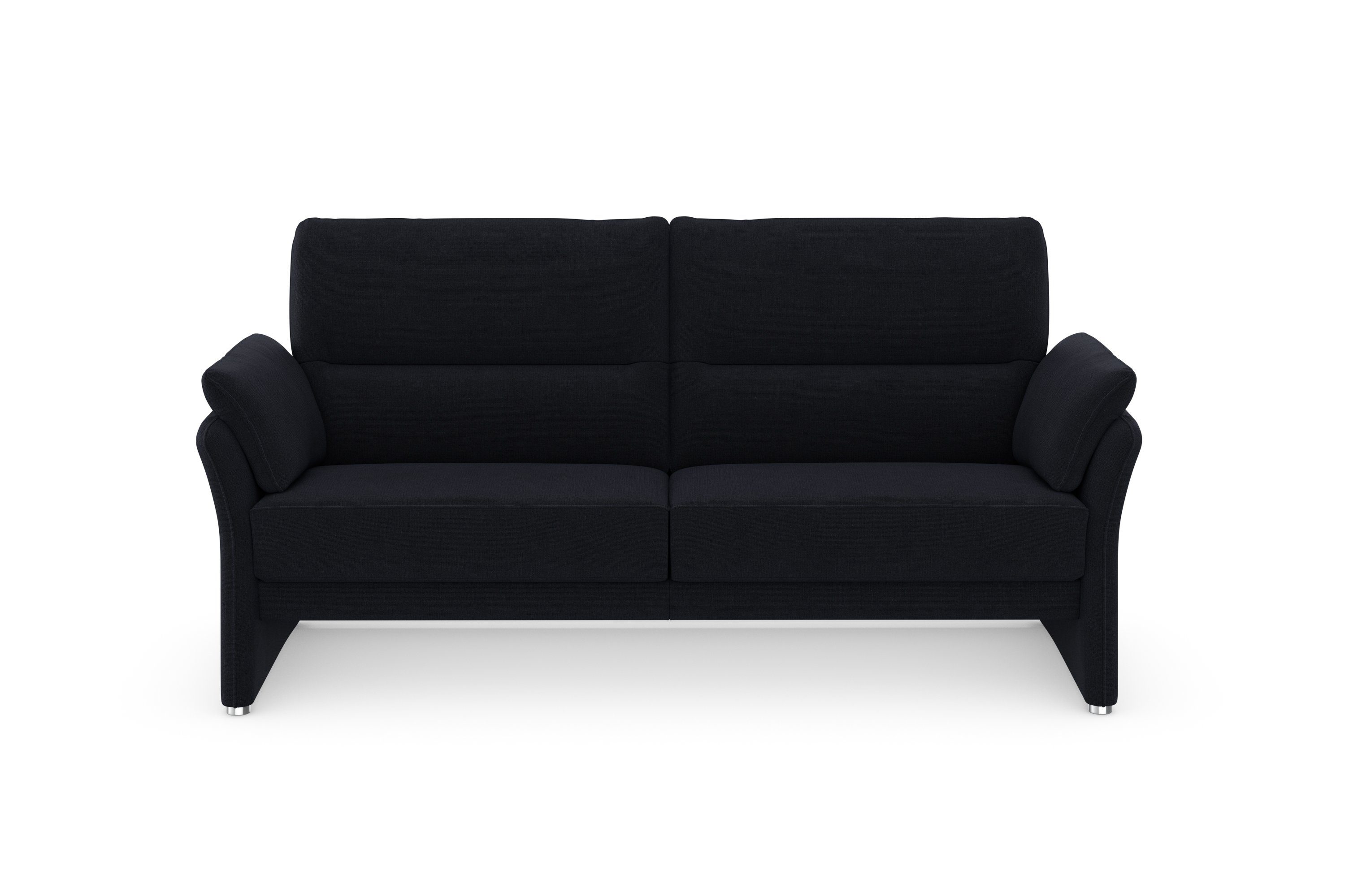 DOMO collection 2,5-zits Pina, smalle armleuningen, met bonellvering, compact & elegant Hoge zitcomfort, luxe microvezel leerlook, rood, breedte 199 cm