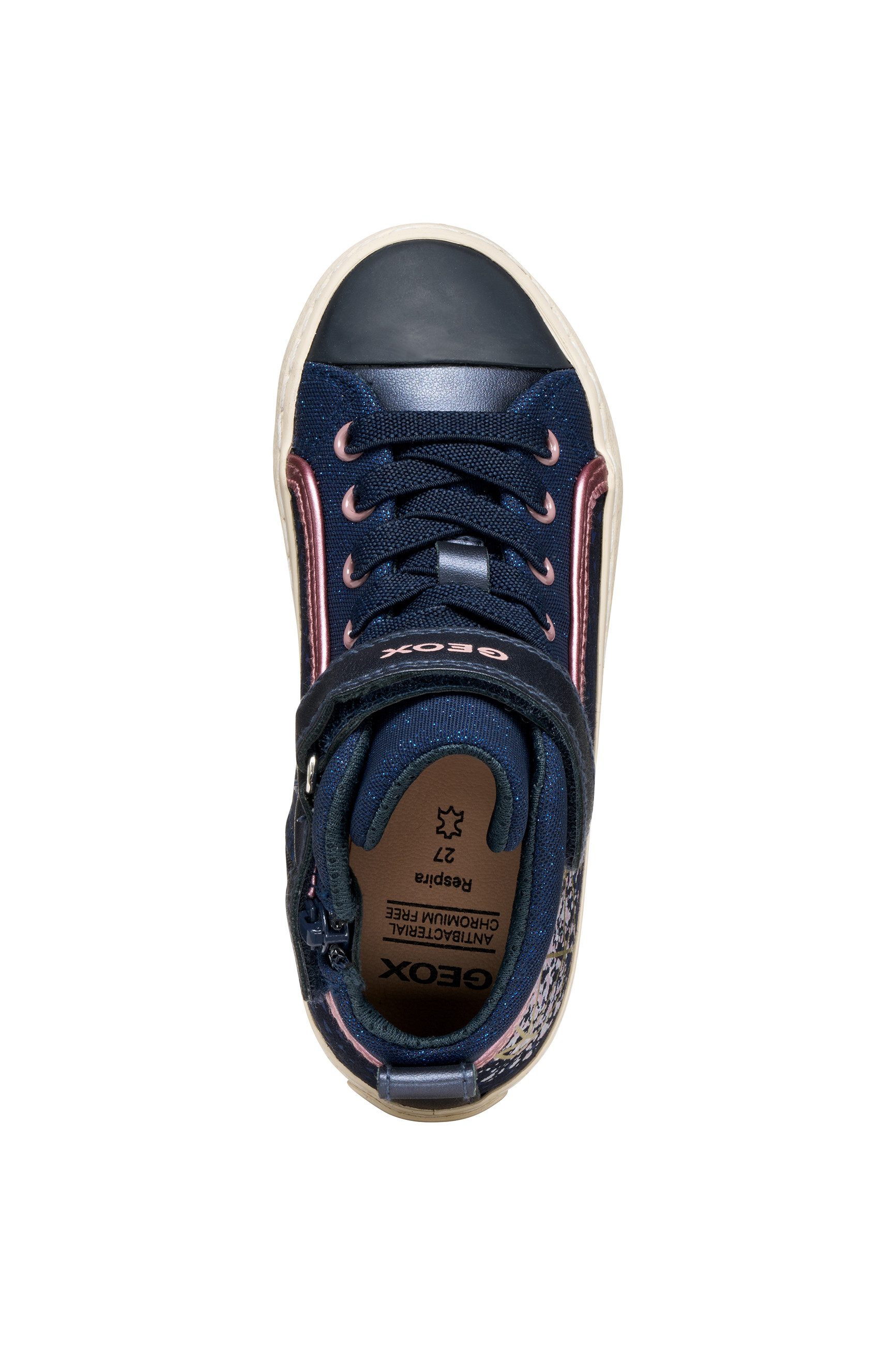 Geox Sneakers J Kalispera Girl Veterboots, glitterschoen met elastiek, maatsjabloon om te downloaden