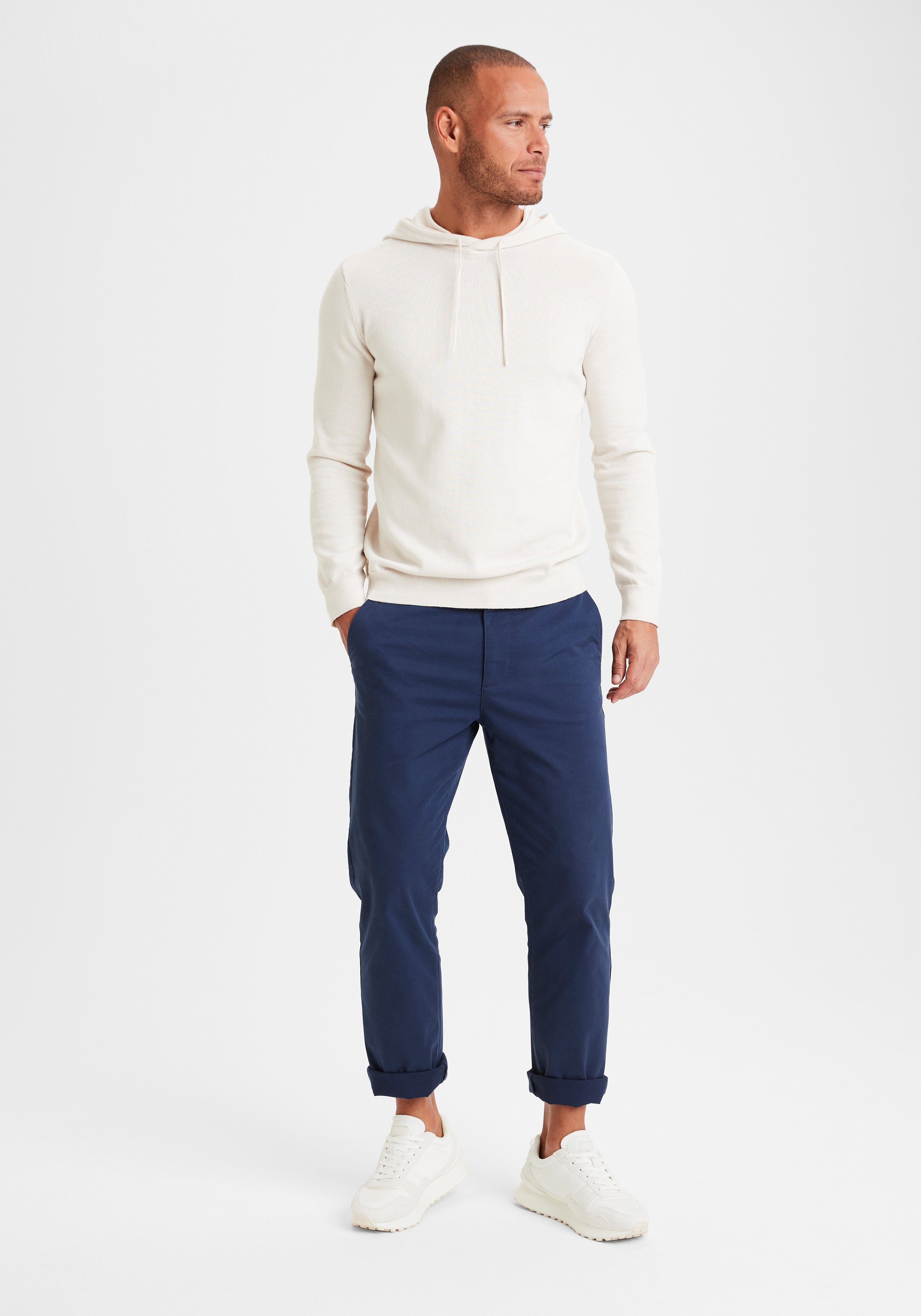 H.I.S Gebreide trui Met capuchon, regular fit Pullover met ronde hals, fijn breiwerk, katoenmix