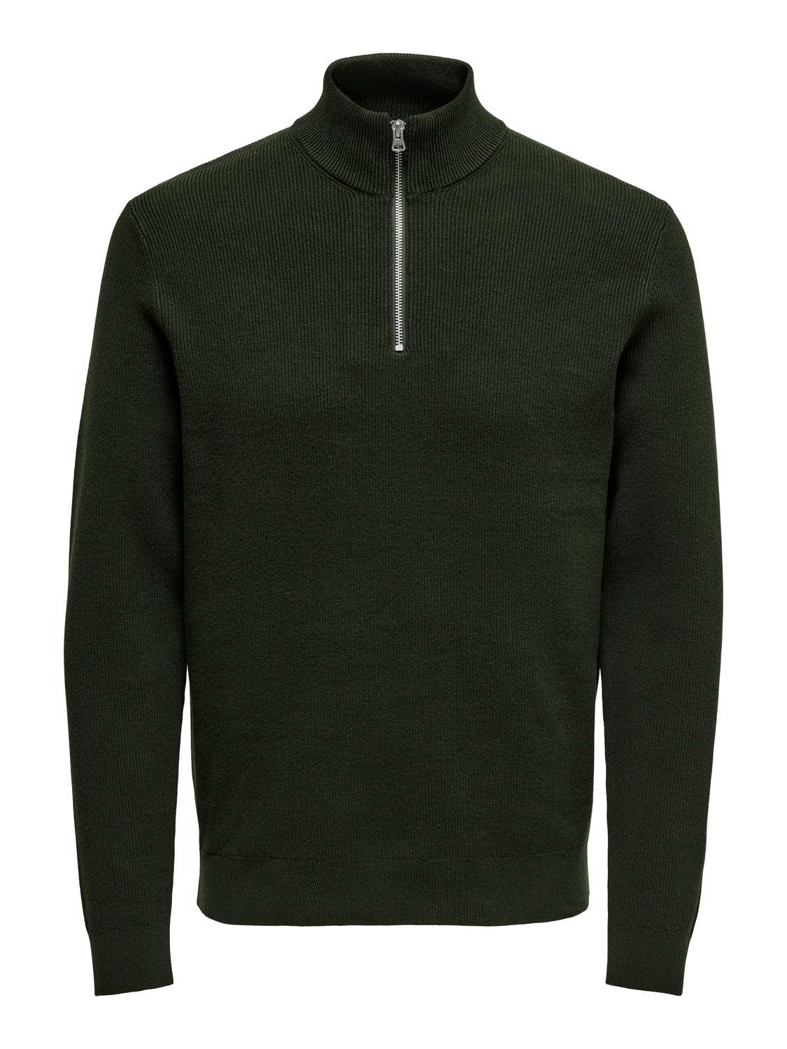 ONLY & SONS Gebreide trui ONSPHIL REG 12 STRUC HALF ZIP KNIT NOOS