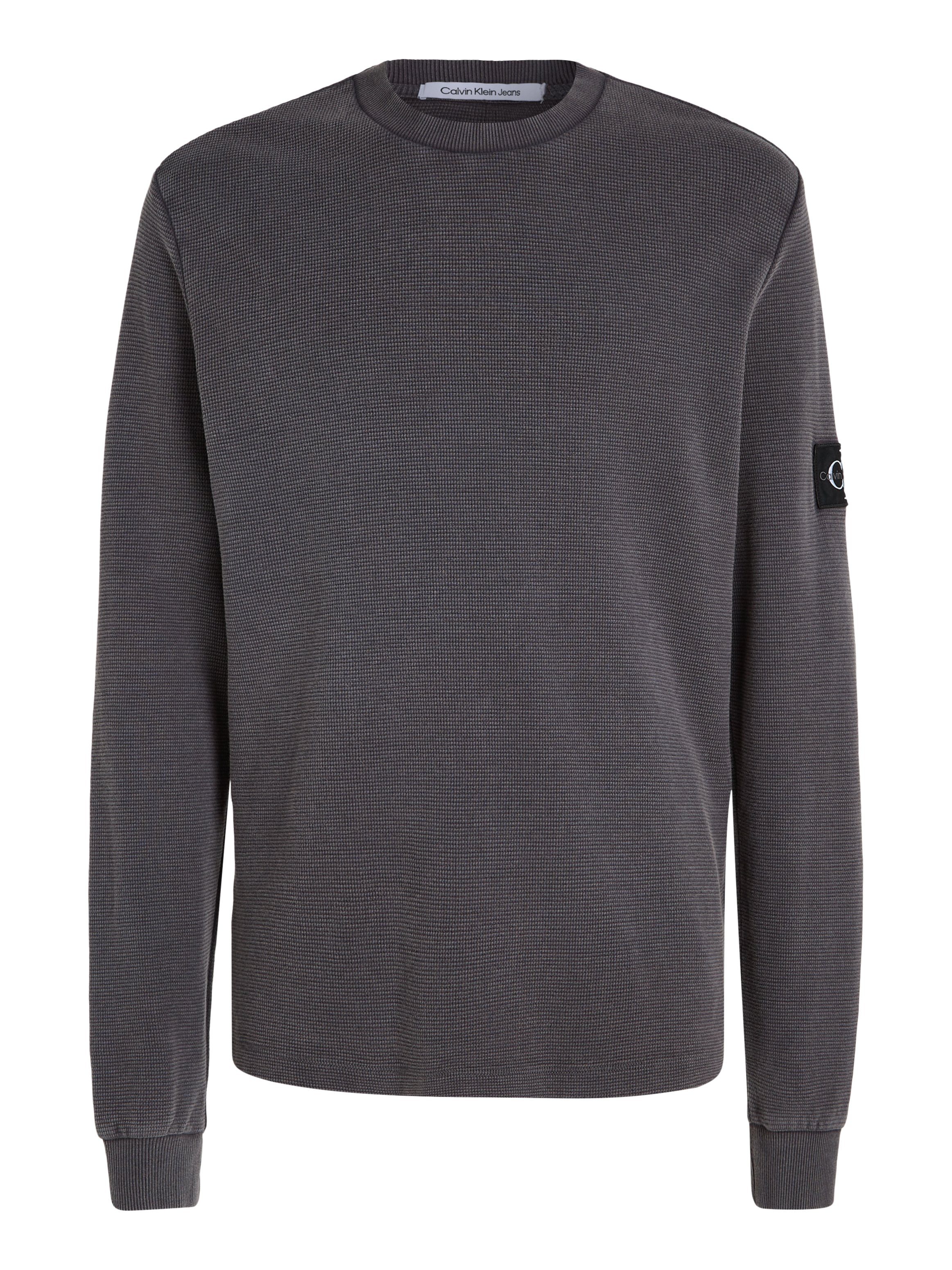 Calvin Klein Shirt met lange mouwen WASHED BADGE WAFFLE LS TEE