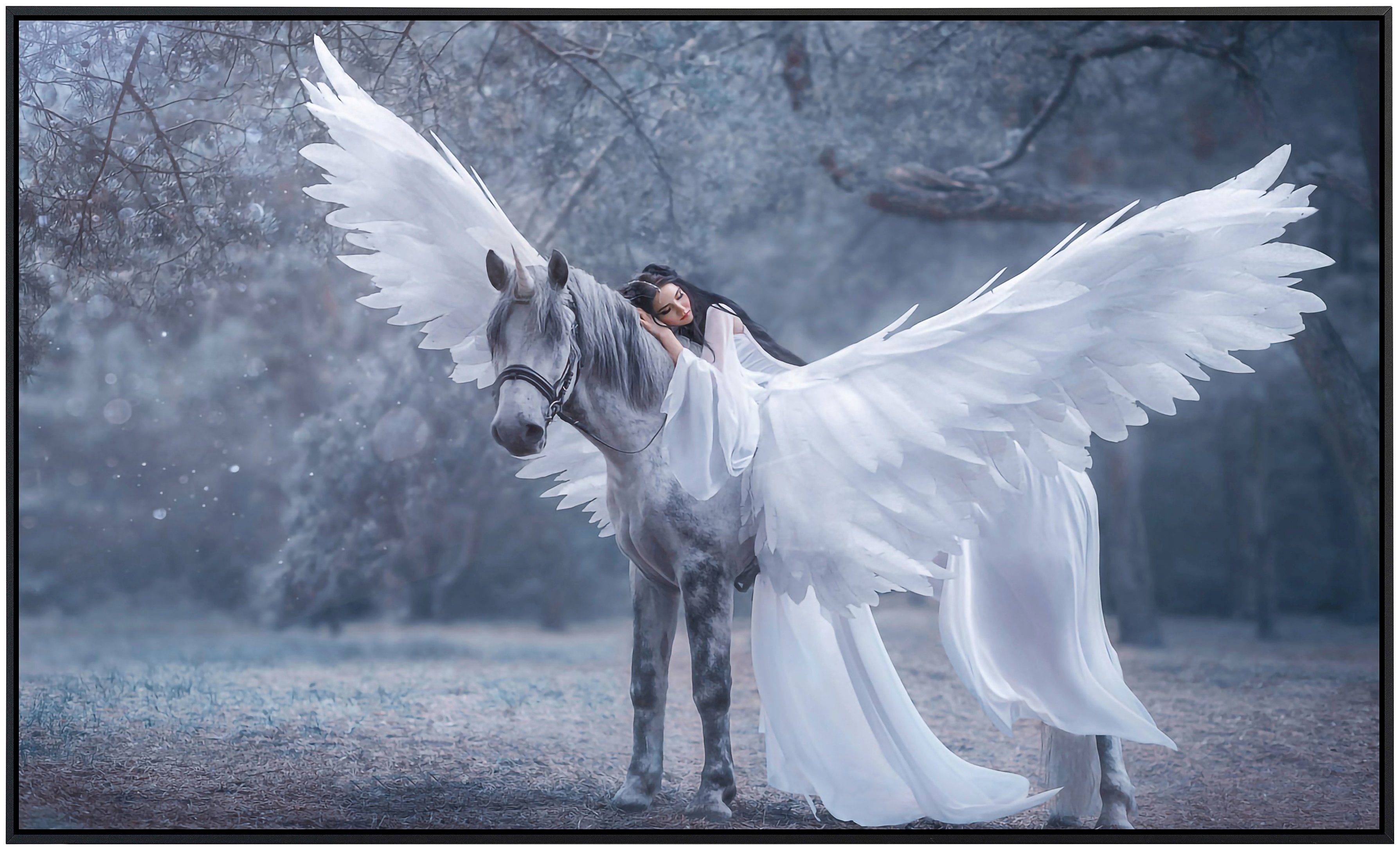 Papermoon Infraroodverwarming Vrouw op Pegasus zeer aangename stralingswarmte