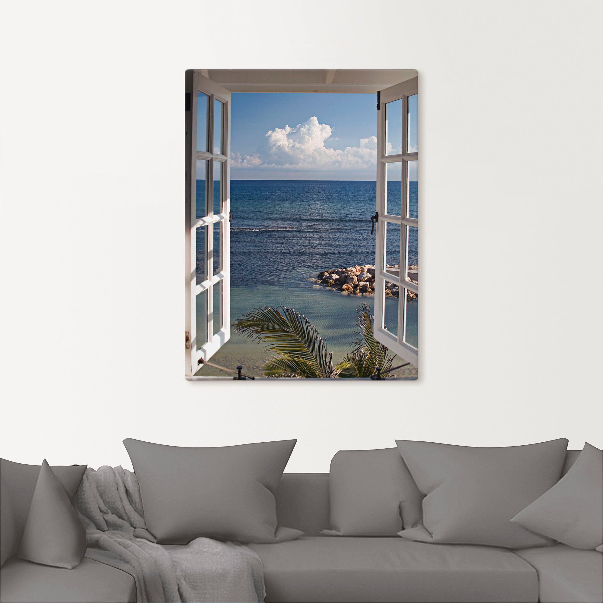 Artland Artprint Uitzicht op het paradijs als artprint van aluminium, artprint voor buiten, artprint op linnen, poster, muursticker