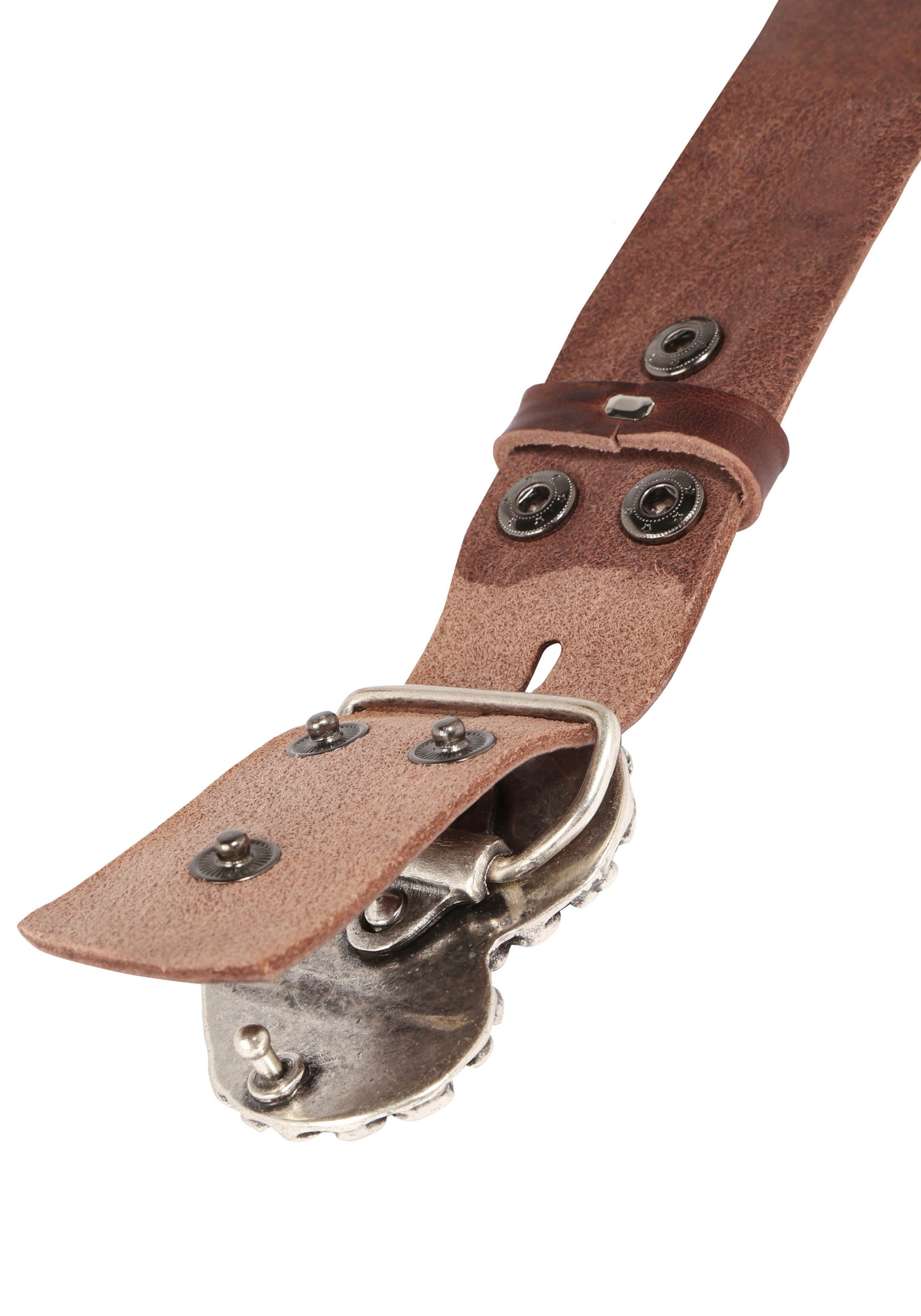RETTUNGSRING by showroom 019° Leren riem met verwisselbare sluiting "rotswand rozenhart compleet"