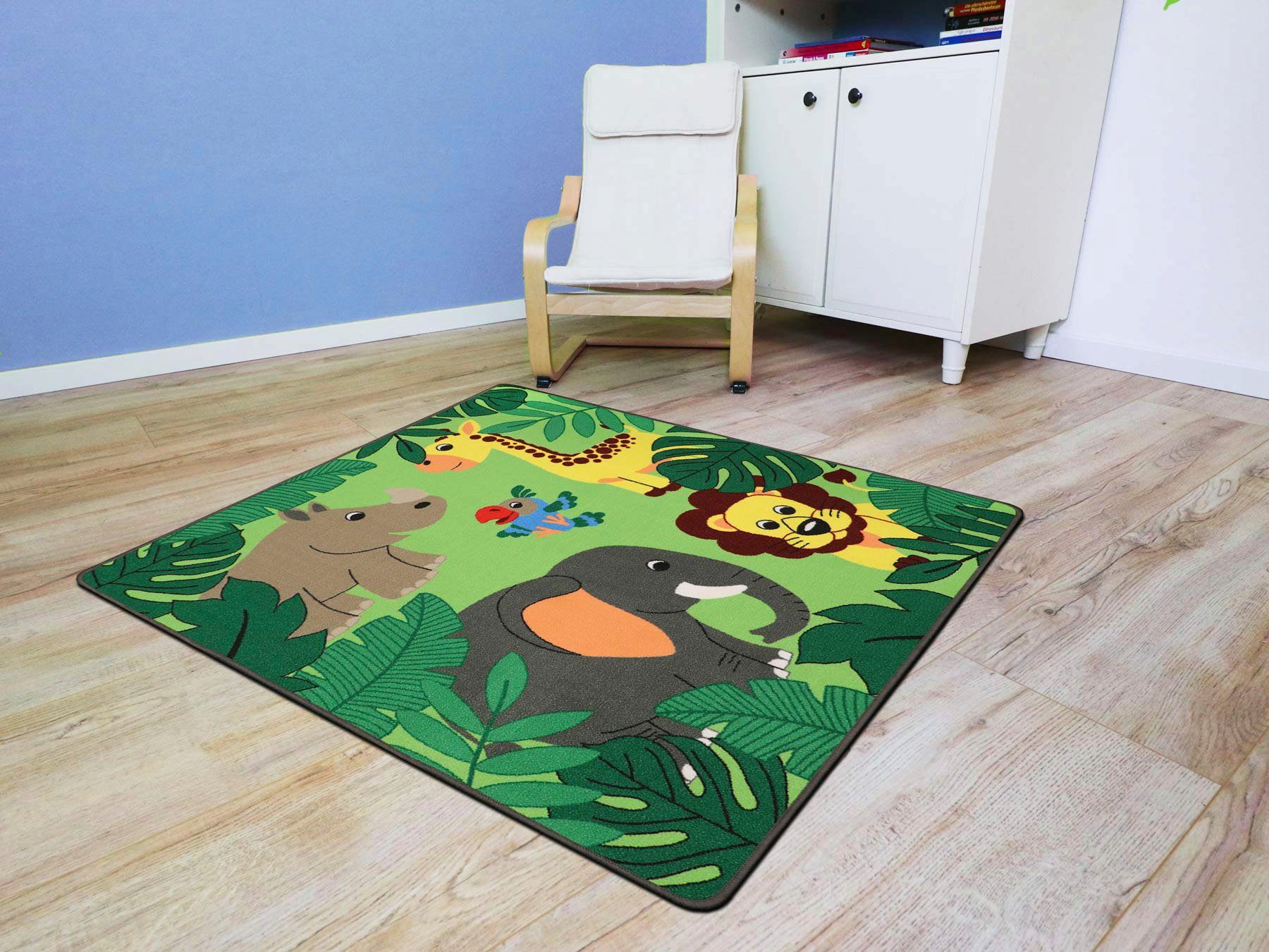 Primaflor-Ideen in Textil Kindervloerkleed Jungle Motief jungle dieren, kinderkamer