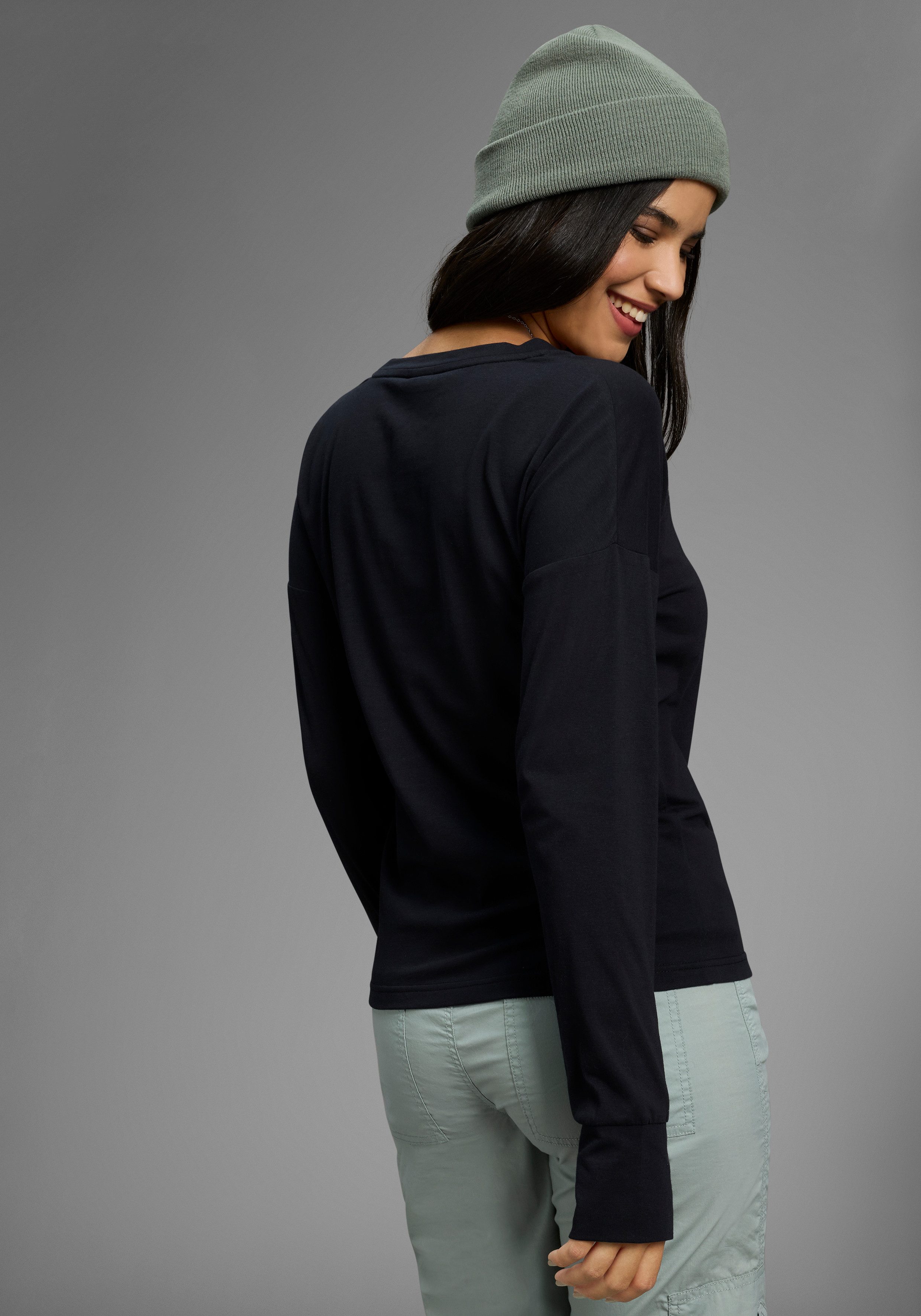KangaROOS Shirt met lange mouwen met glanzende print