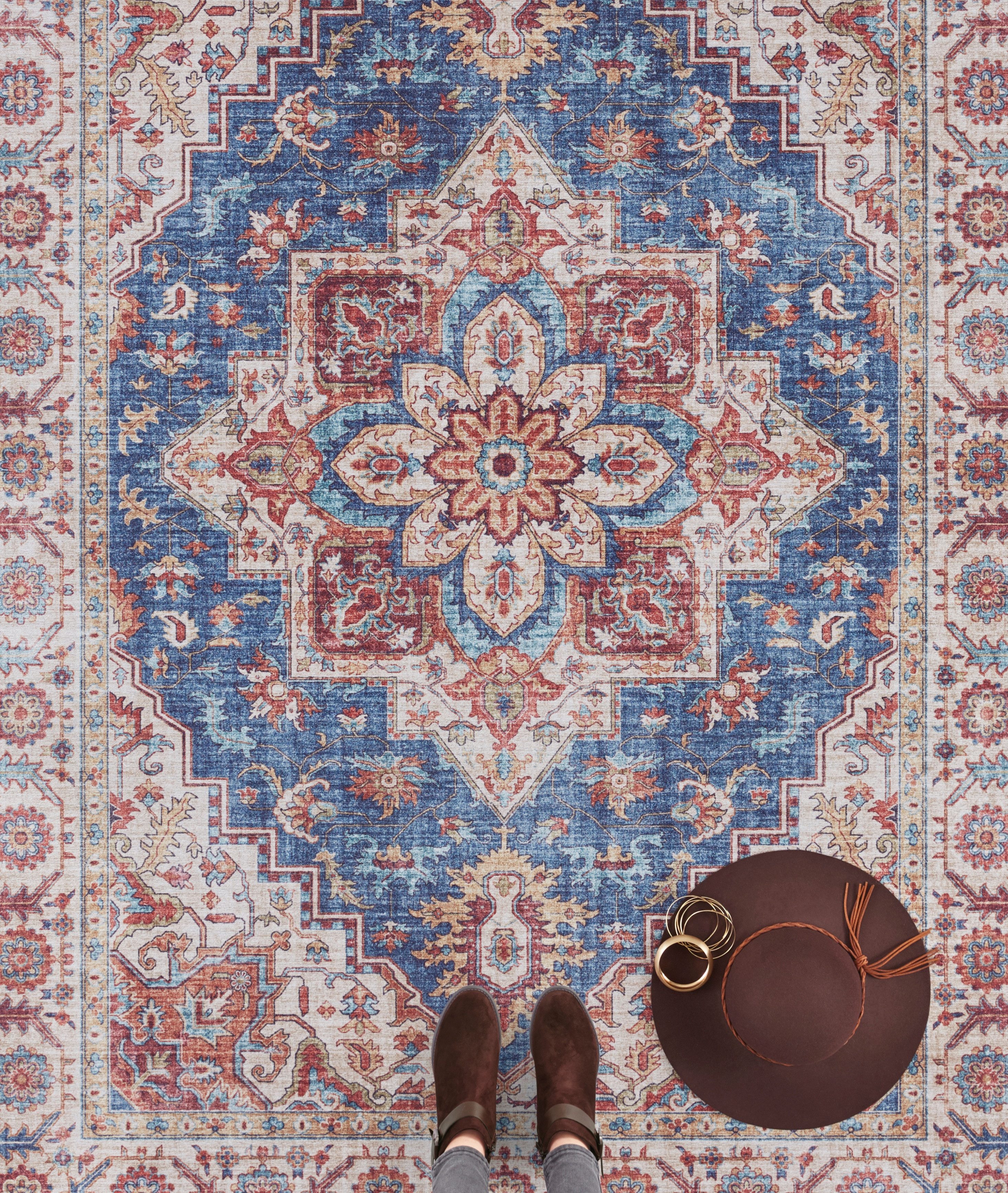 NOURISTAN Vloerkleed Anthea Oosters, loper, vintage, woonkamer, slaapkamer, eetkamer