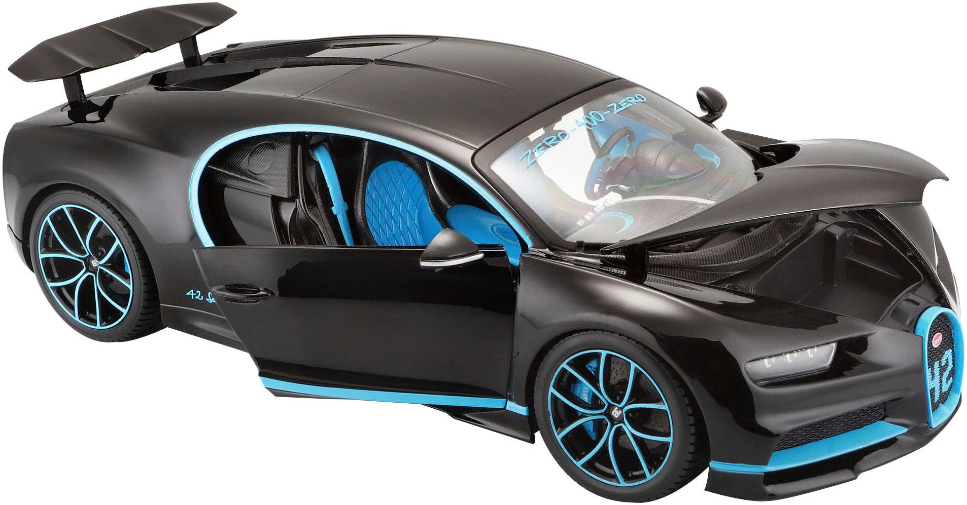 Bburago Auto op schaal Bugatti Chiron - World Record 0-400-0 km in 42 Sec.