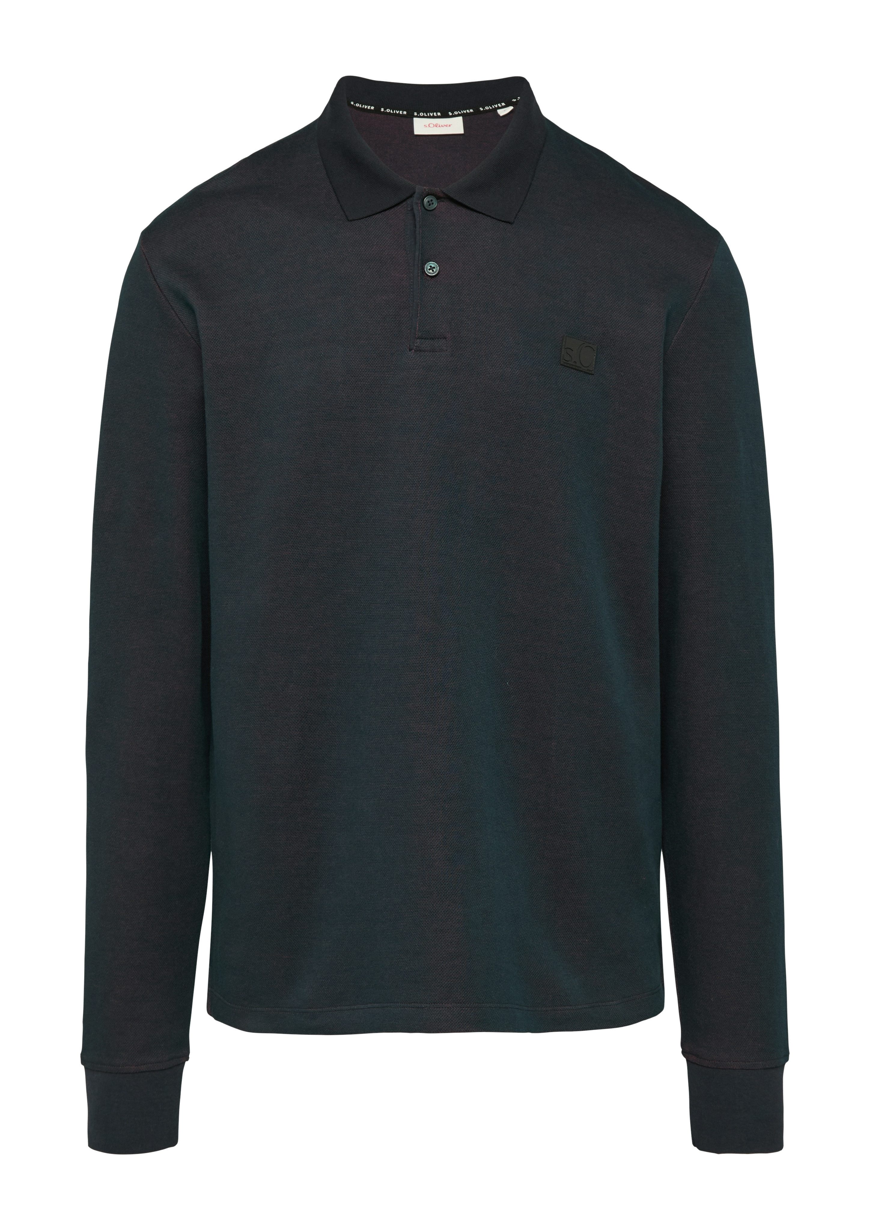 s.Oliver Poloshirt met lange mouwen met logo-badge