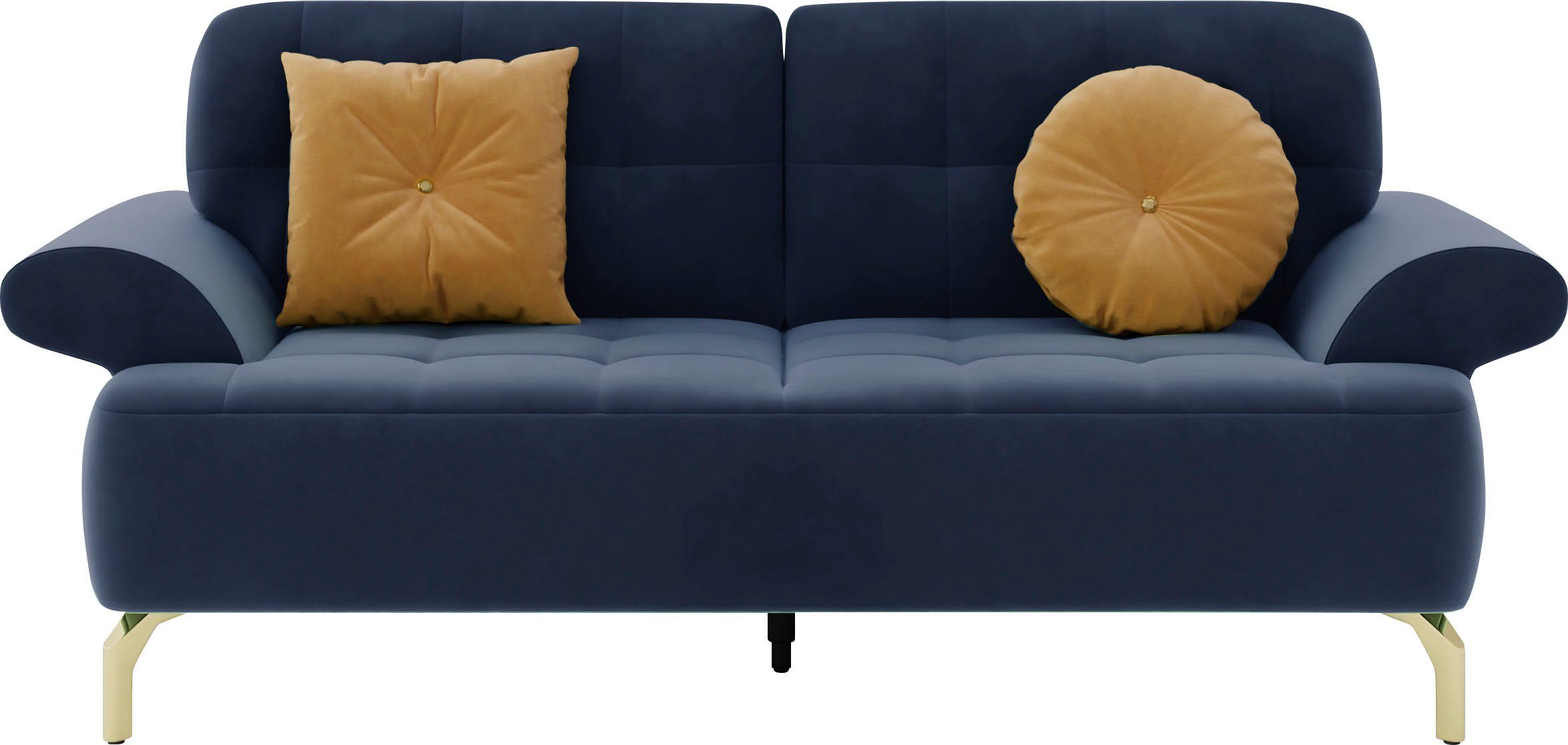 sit&more 2-zitsbank Orient 1 incl. 2 sierkussens met strassteentjes, goudkleurige metalen poten