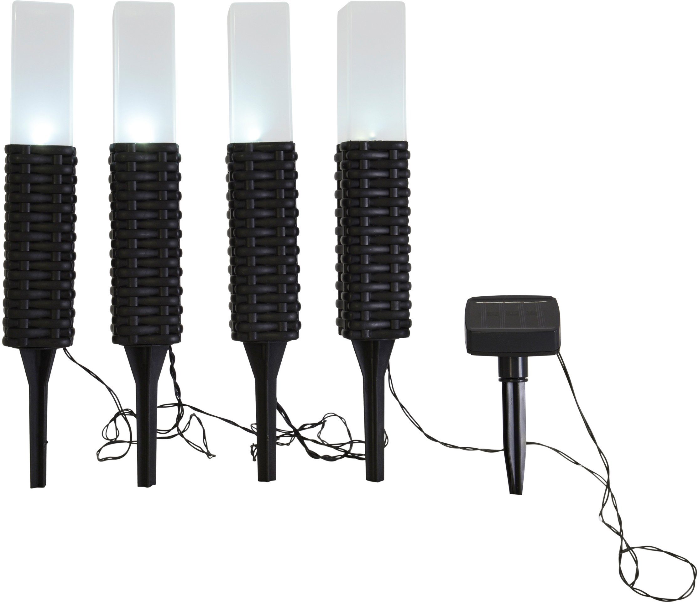 näve Ledsolarlamp MERLE Zonne-energie (4 stuks) tuinlampen zwart
