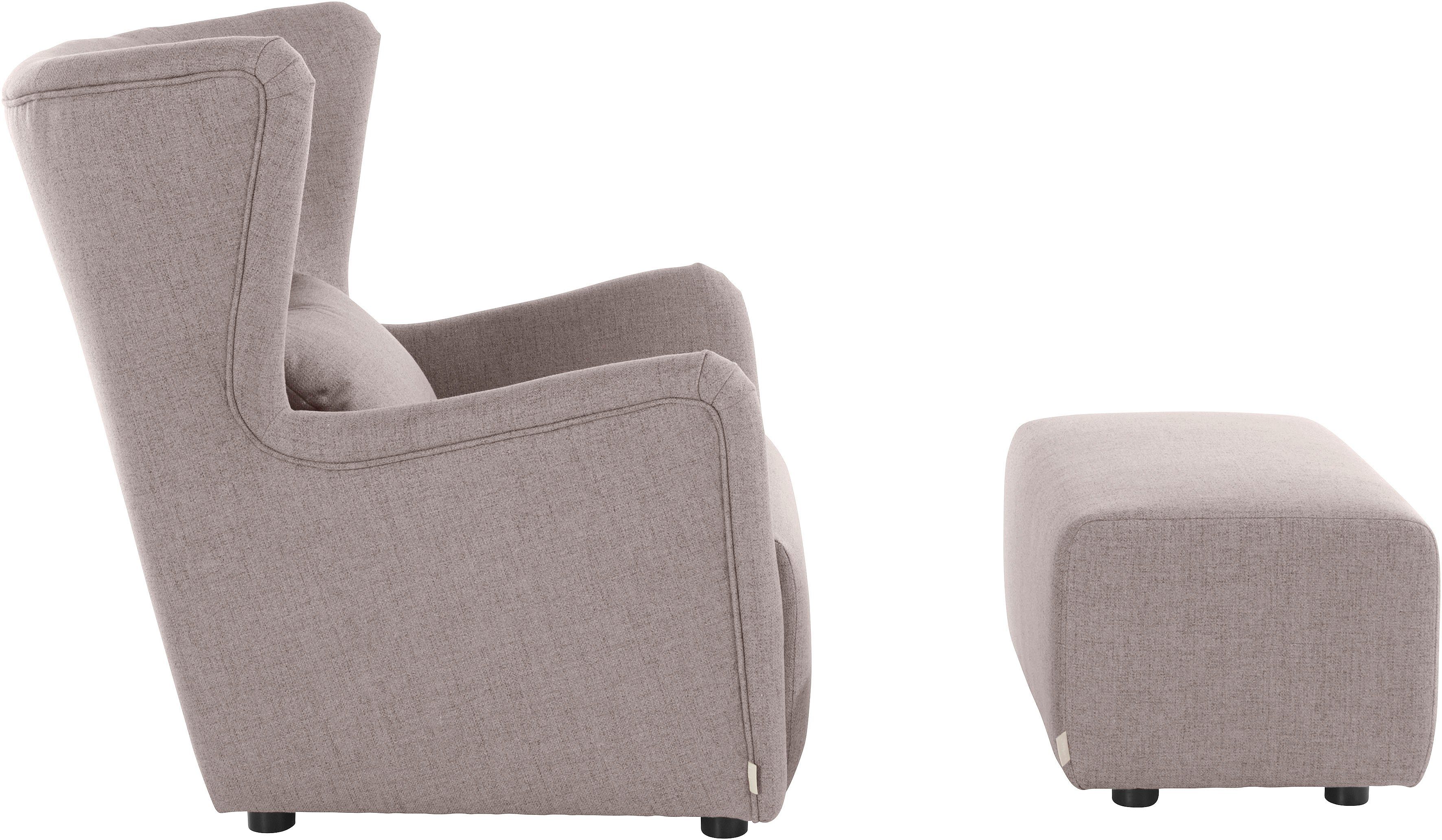 LeGer Home by Lena Gercke Oorfauteuil Levke Stoel naar keuze met of zonder hocker