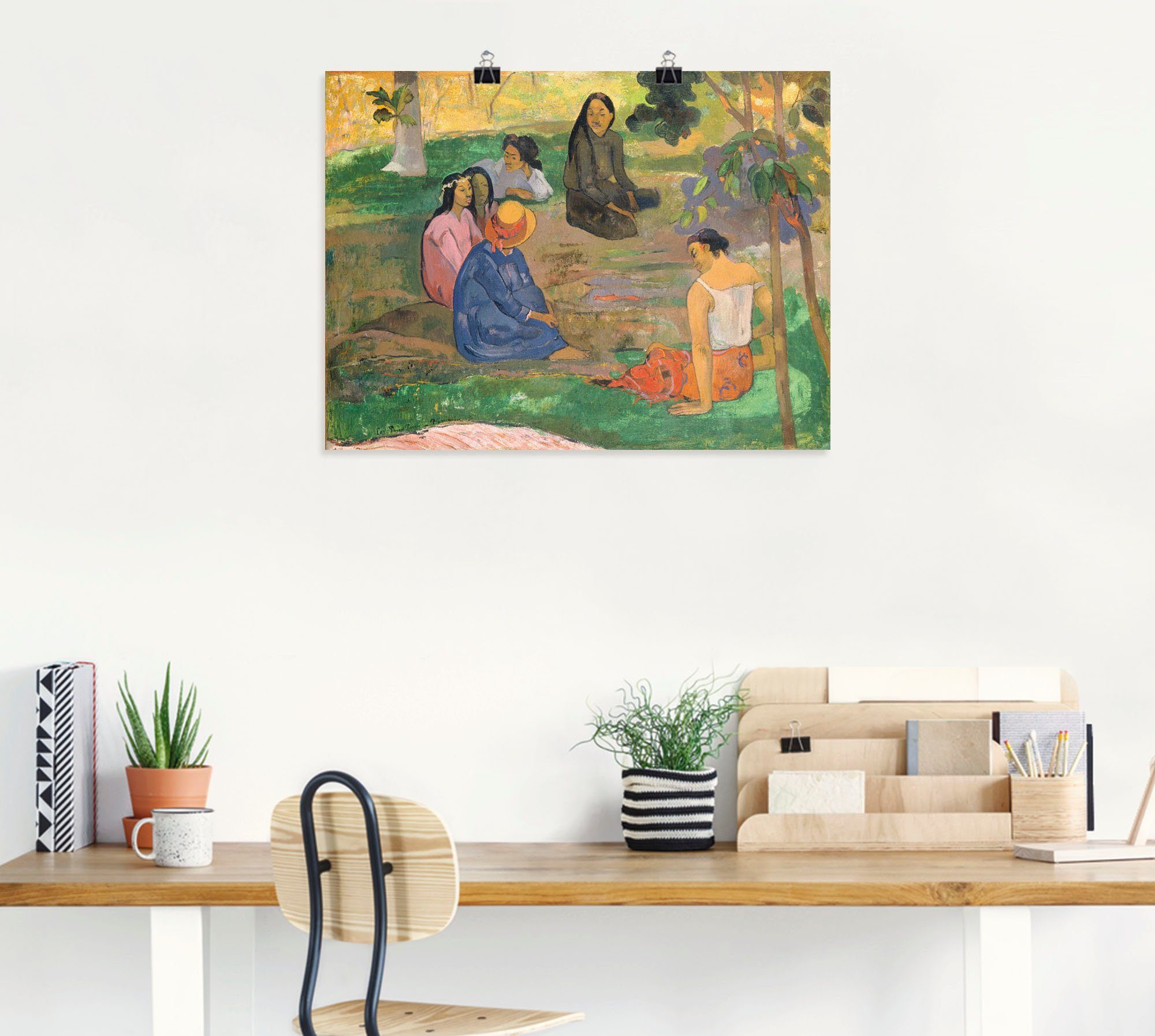Artland Artprint Conversatie op Tahiti Les Parau Parau als artprint op linnen, muursticker of poster in verschillende maten