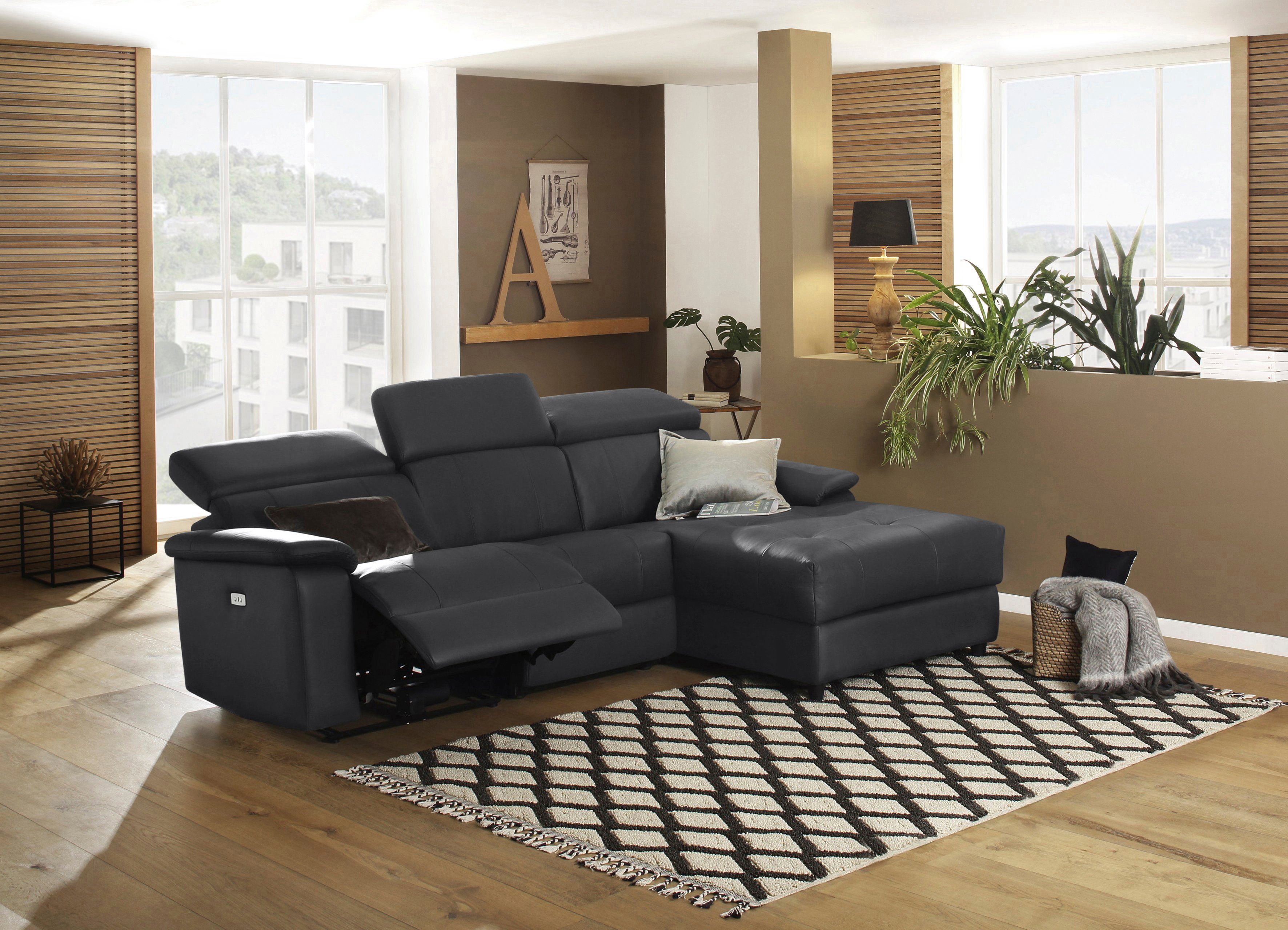 Home affaire Hoekbank Binado, L-vorm, met handmatige of elektrische relaxfunctie met usb-aansluiting