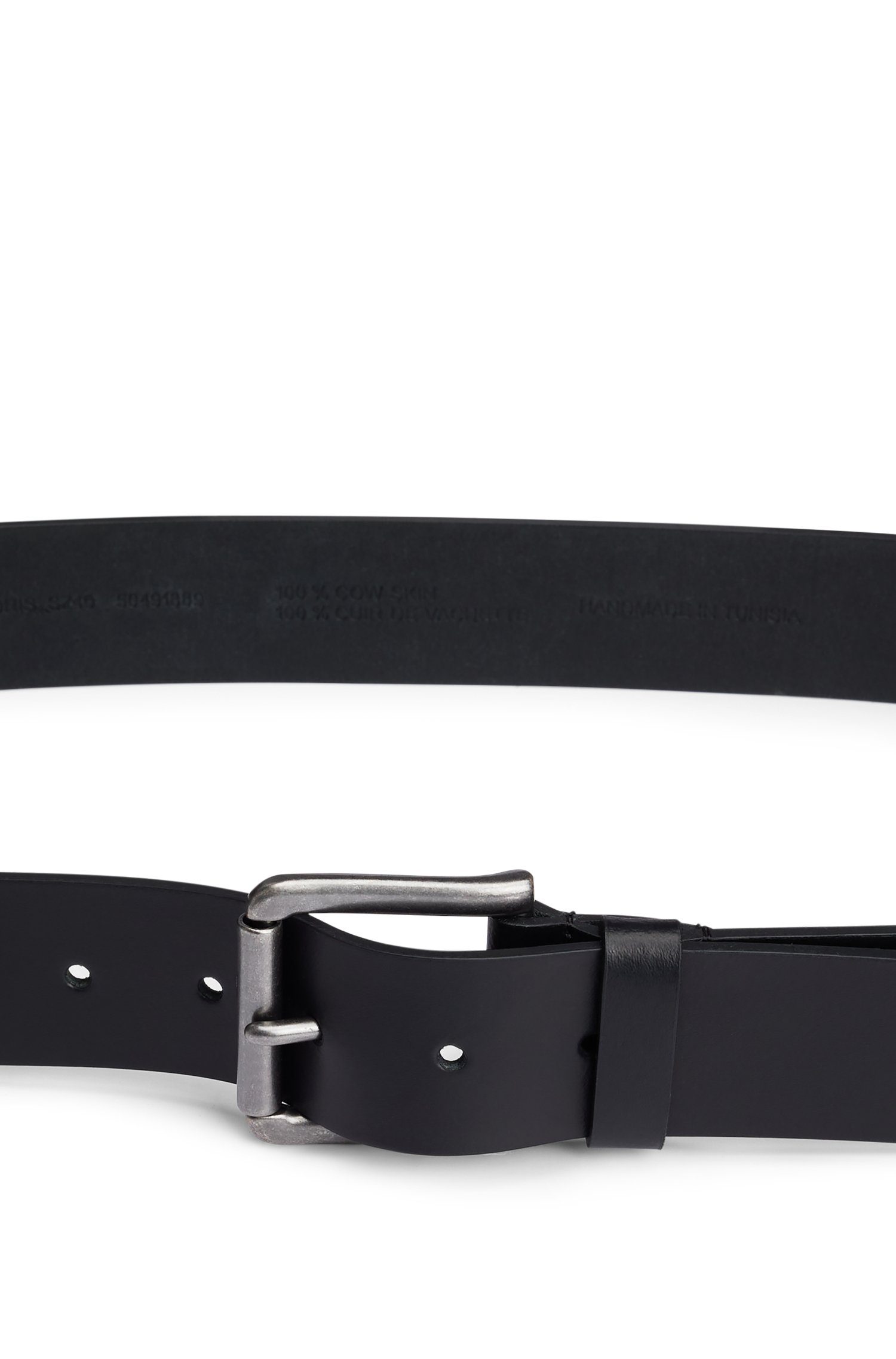 Boss Leren riem Joris Sz40 met logo op de riemsluiting