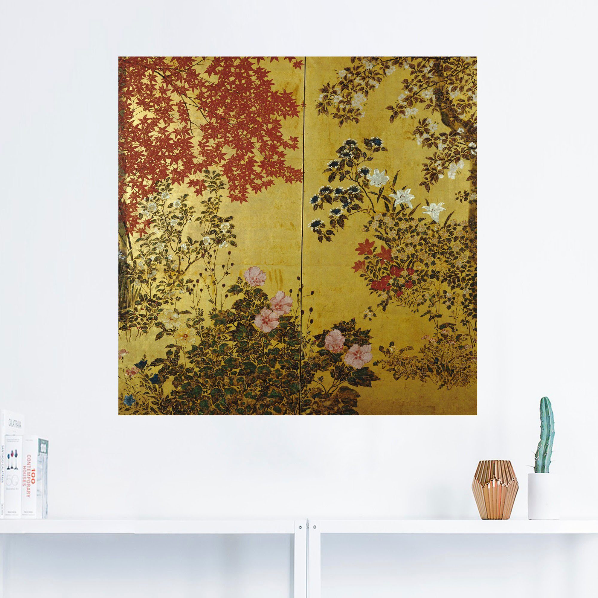 Artland Artprint Japans scherm 18e eeuw als artprint op linnen, poster, muursticker in verschillende maten