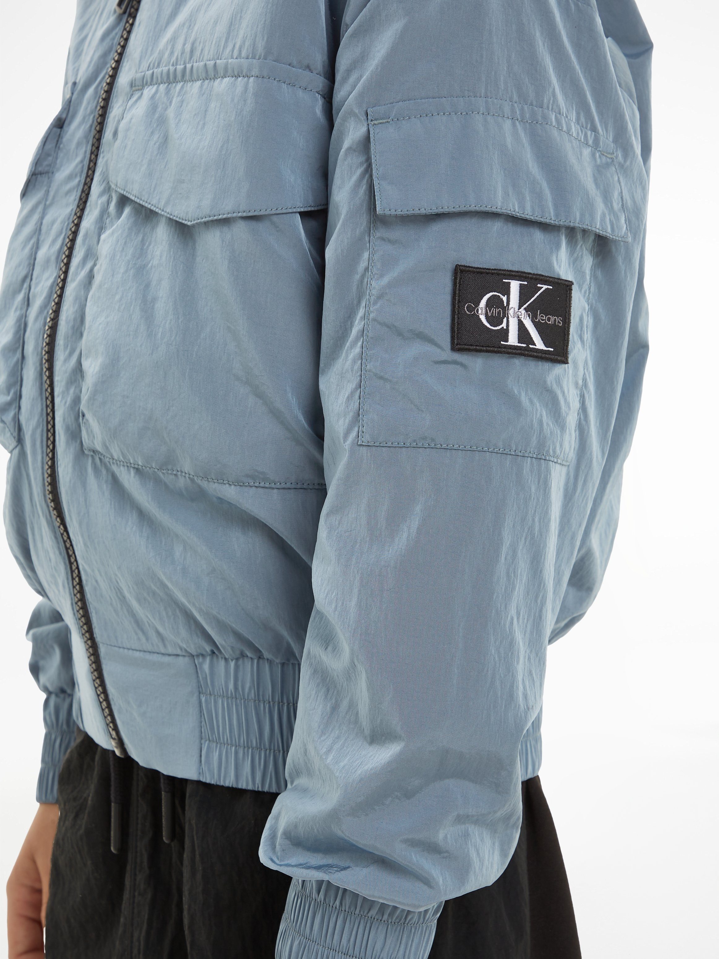 Calvin Klein Bomberjack STRUCTURED NYLON ZIPPED BOMBER