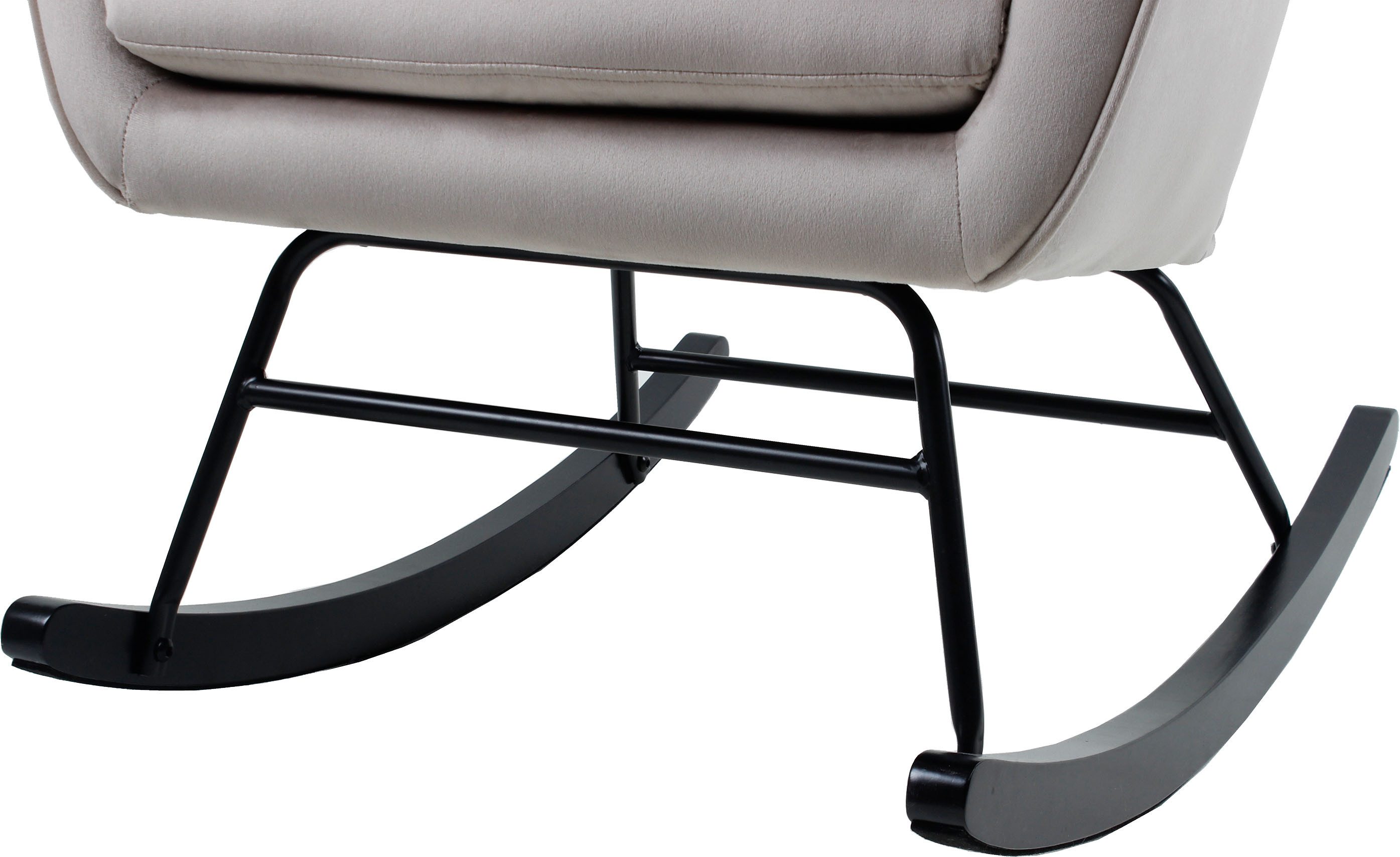 Kayoom Schommelstoel Bryana 125, Relaxstoel om te schommelen, metalen frame met houten slede (1 stuk)