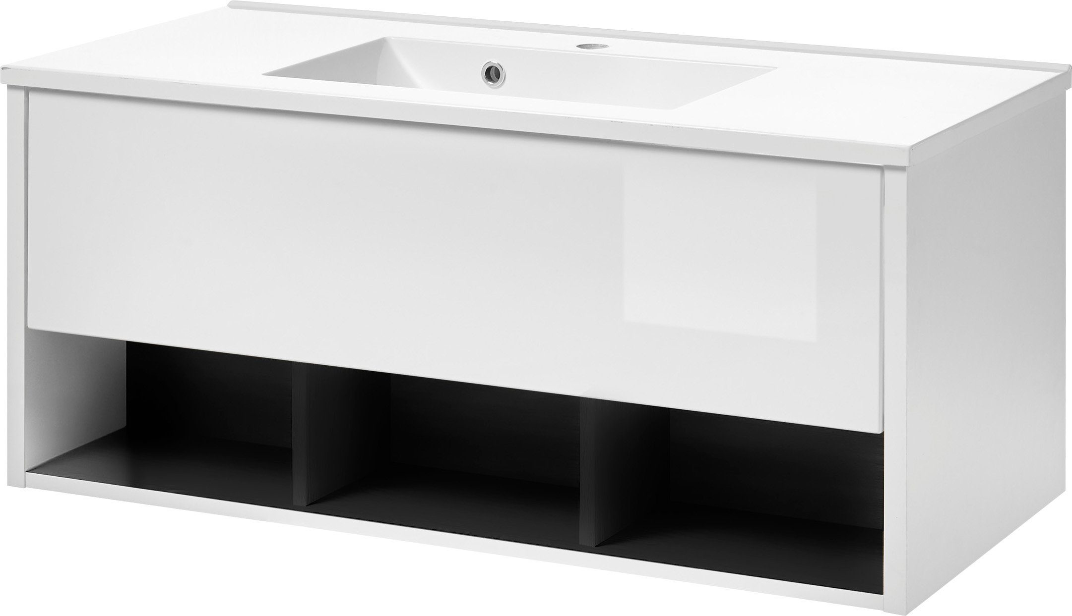 Places of Style Wastafelonderkast Studio Line, wastafel inclusief wasbak, modern ontwerp wastafelmeubels wit