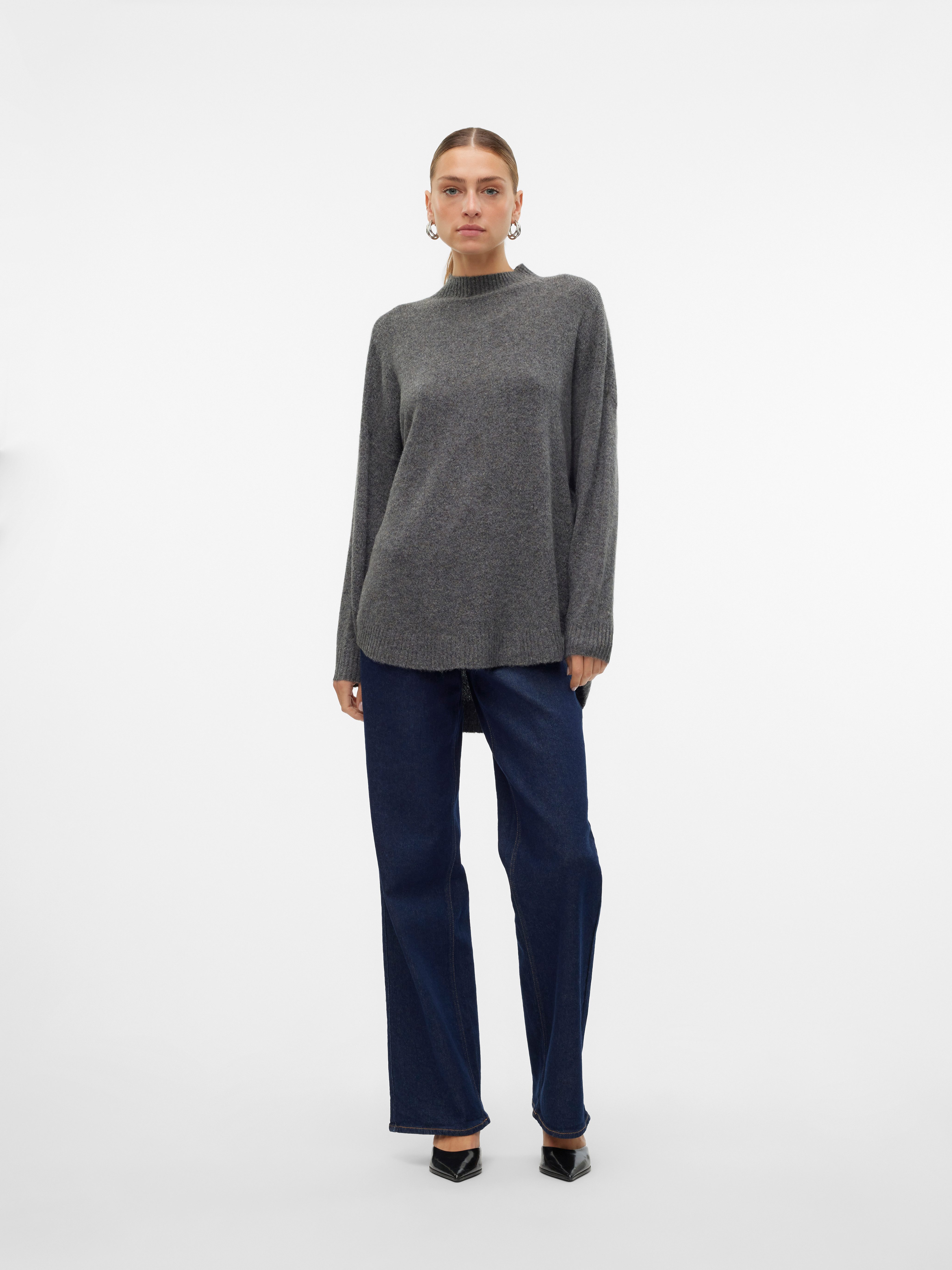 Vero Moda Gebreide trui VMPLAZA LS HIGHNECK LONG PULLOVER GA BOO