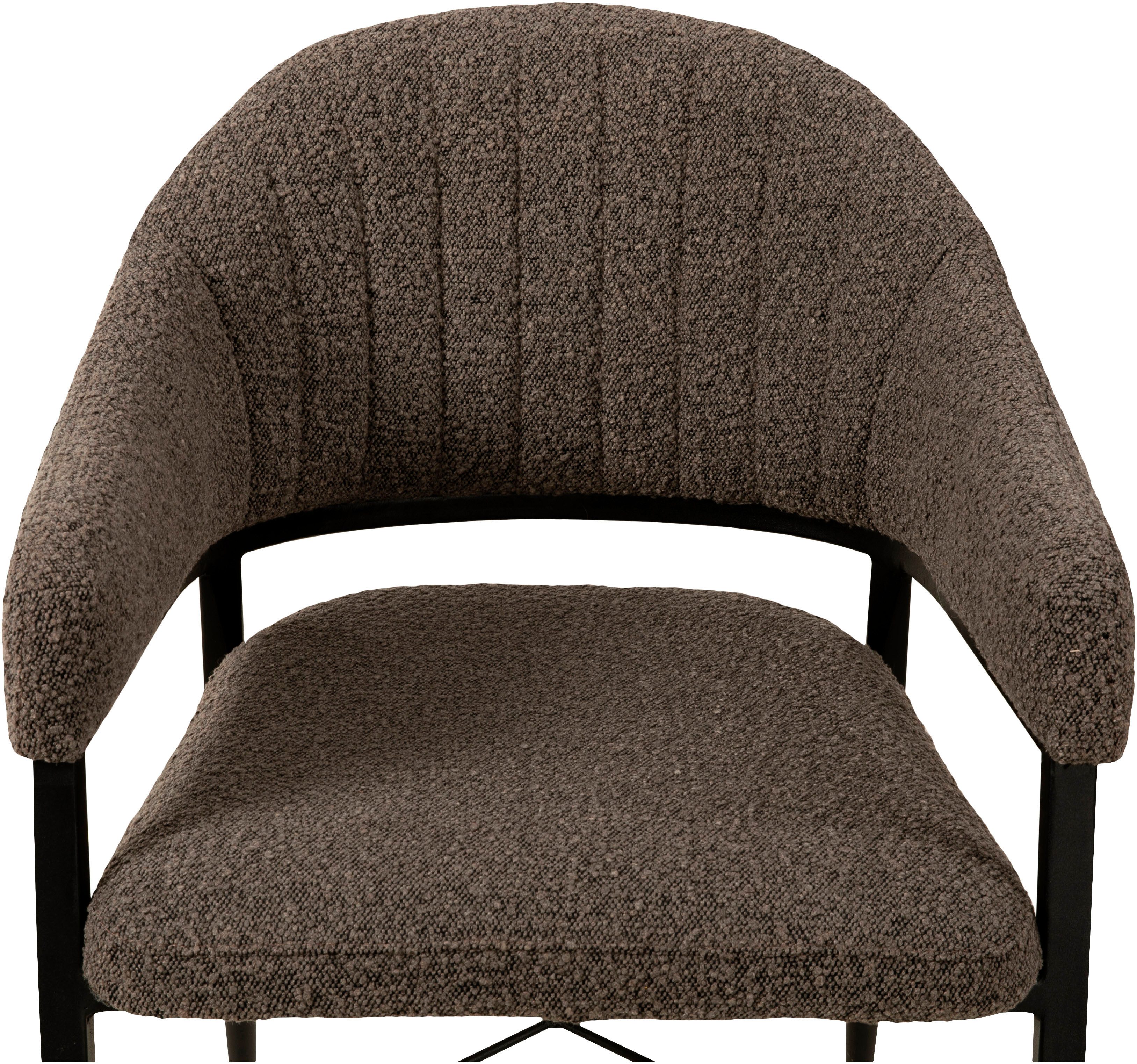 OMG Design Stoel met armleuningen Roma comfortabele eetkamerstoel, gestoffeerde stoel met bouclé bekleding