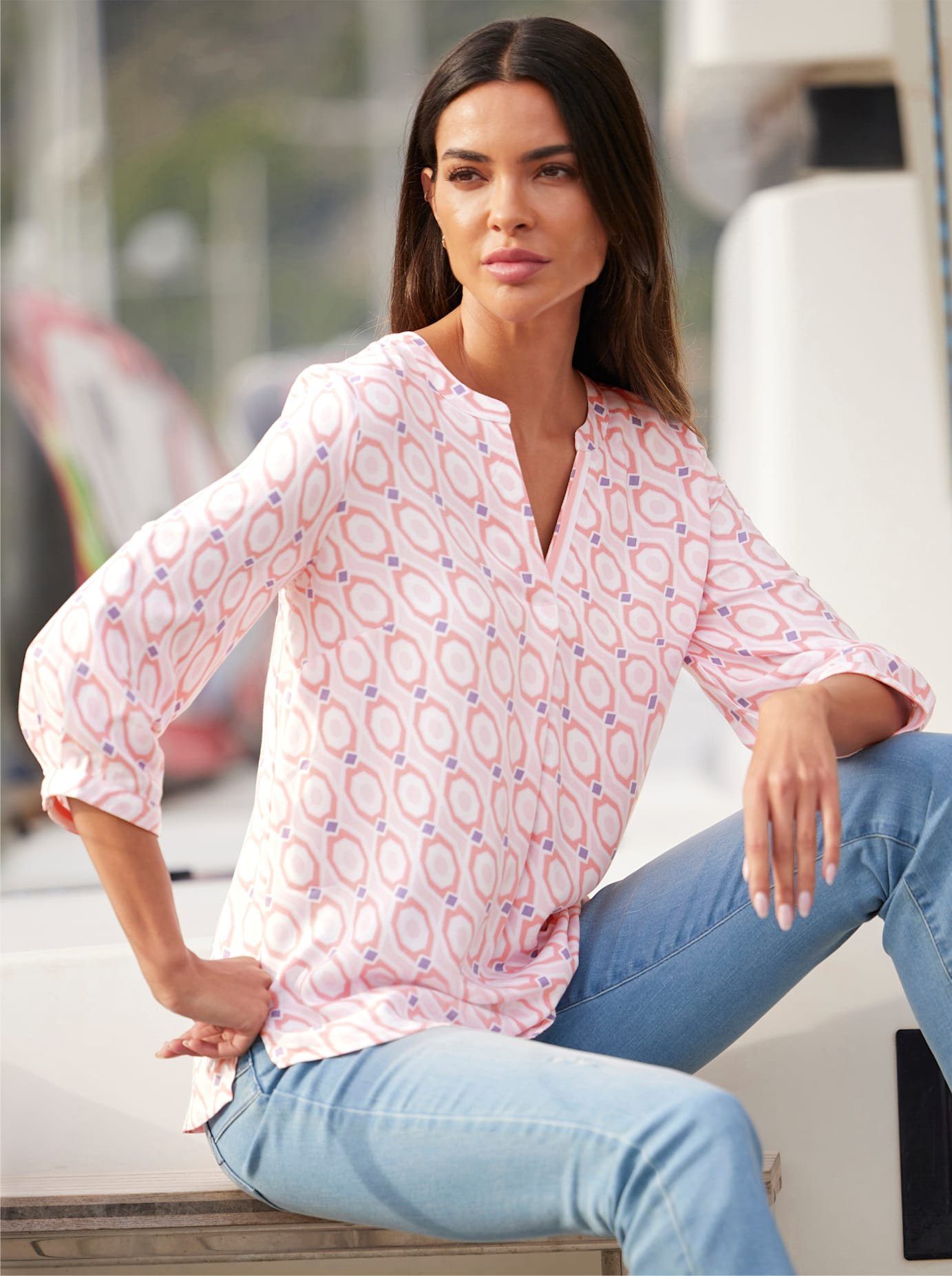 heine Blouse zonder sluiting dames tunieken maat 50 beige